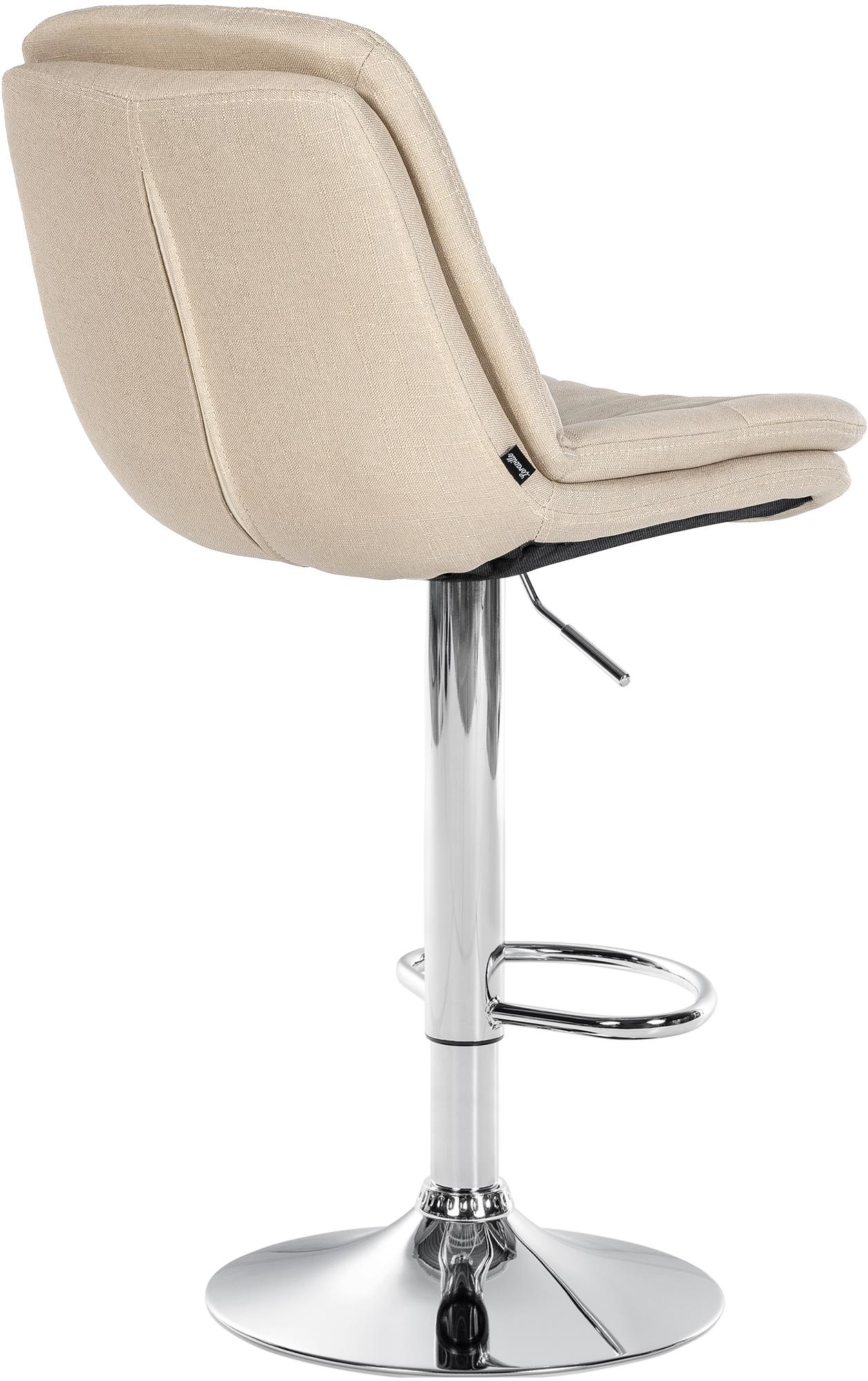 Barhocker Laurel Stoff chrom, creme