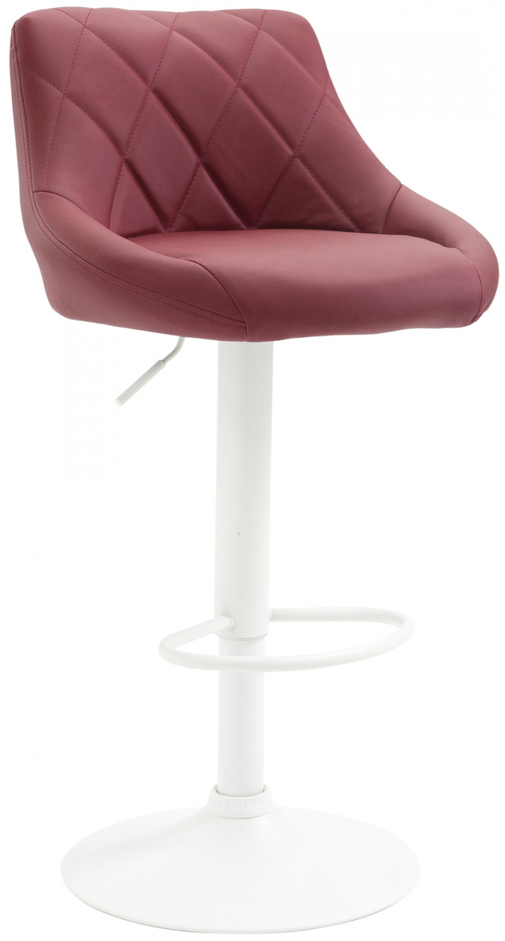 Barhocker Lazio Kunstleder weiß, bordeauxrot