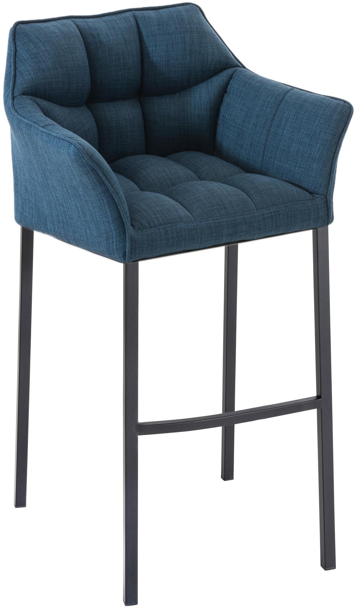 Barhocker Damaso B Stoff mit 4-Fuß Gestell, blau