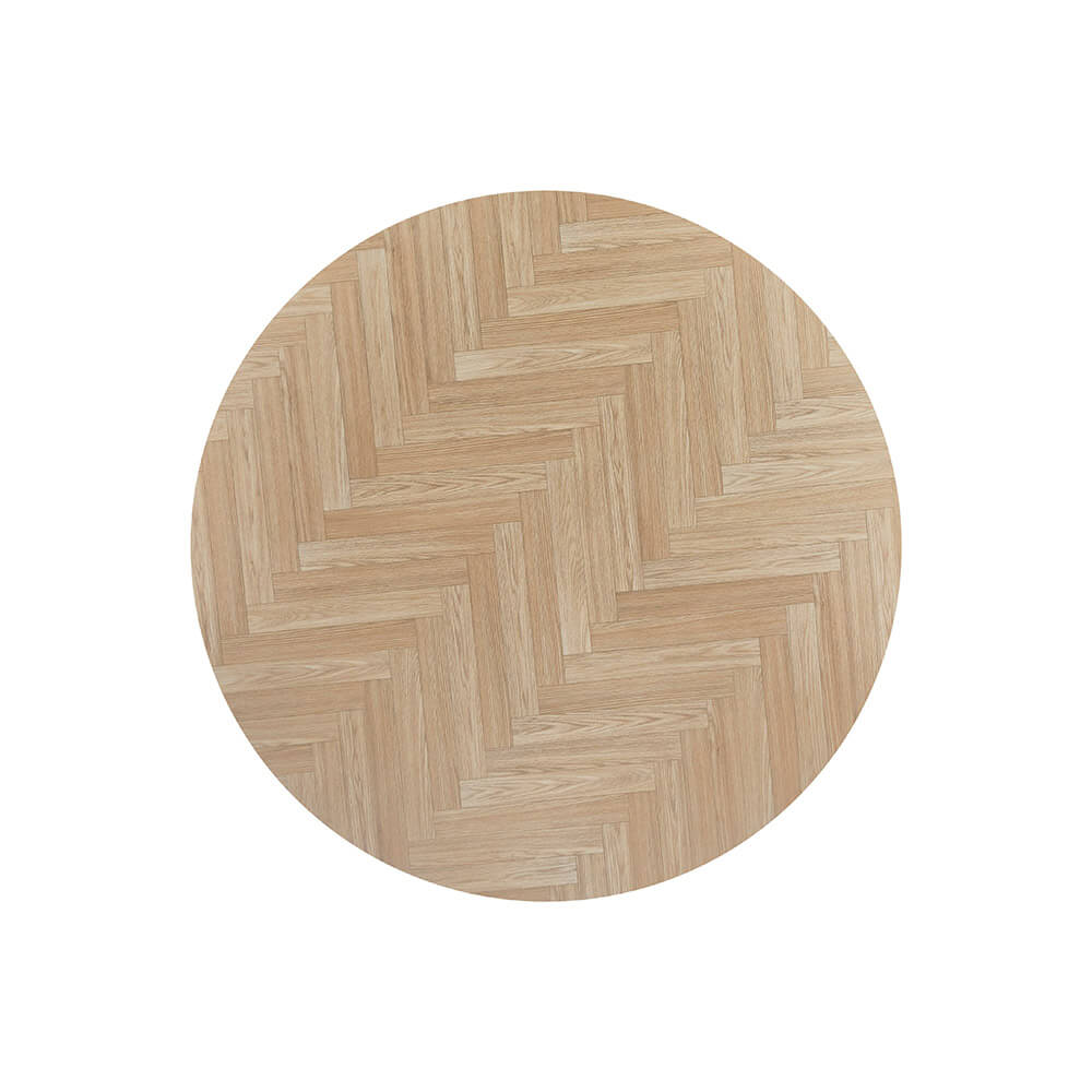 Couchtisch Rund NOVARA - 88 x 47 cm Fishbone Oak