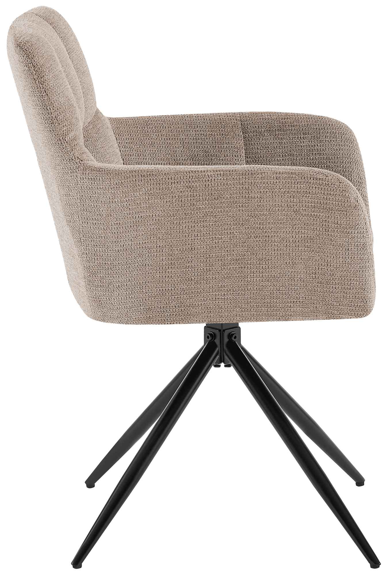 2er Set Esszimmerstuhl Jonah Stoff, taupe
