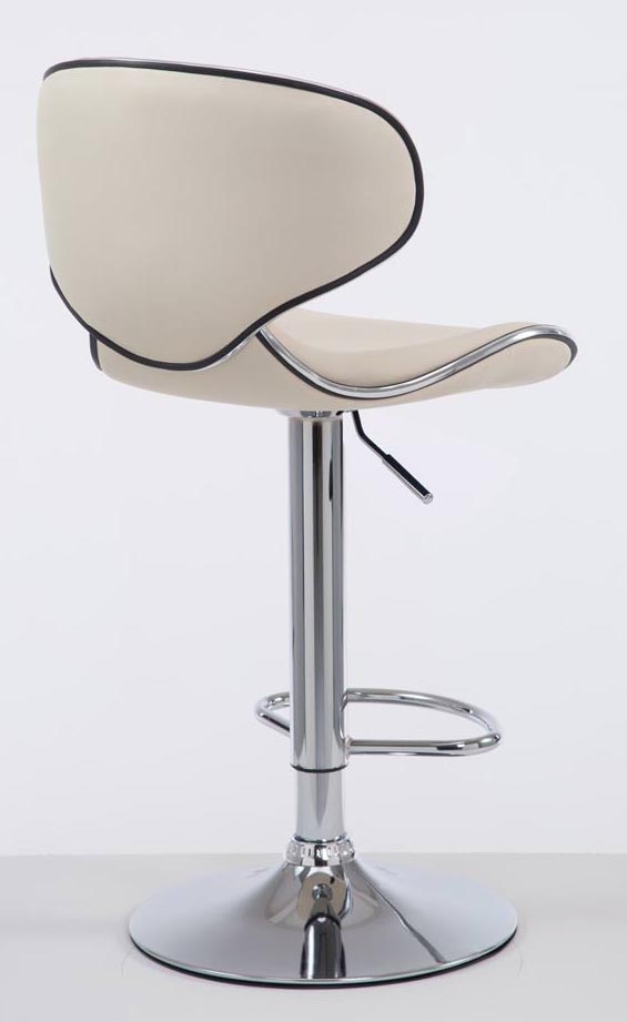 2er Set Barhocker Las Vegas V2 Kunstleder chrom, creme