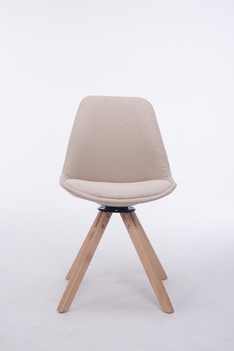 Besucherstuhl Troyes Drehbar Natura Stoff Square, creme