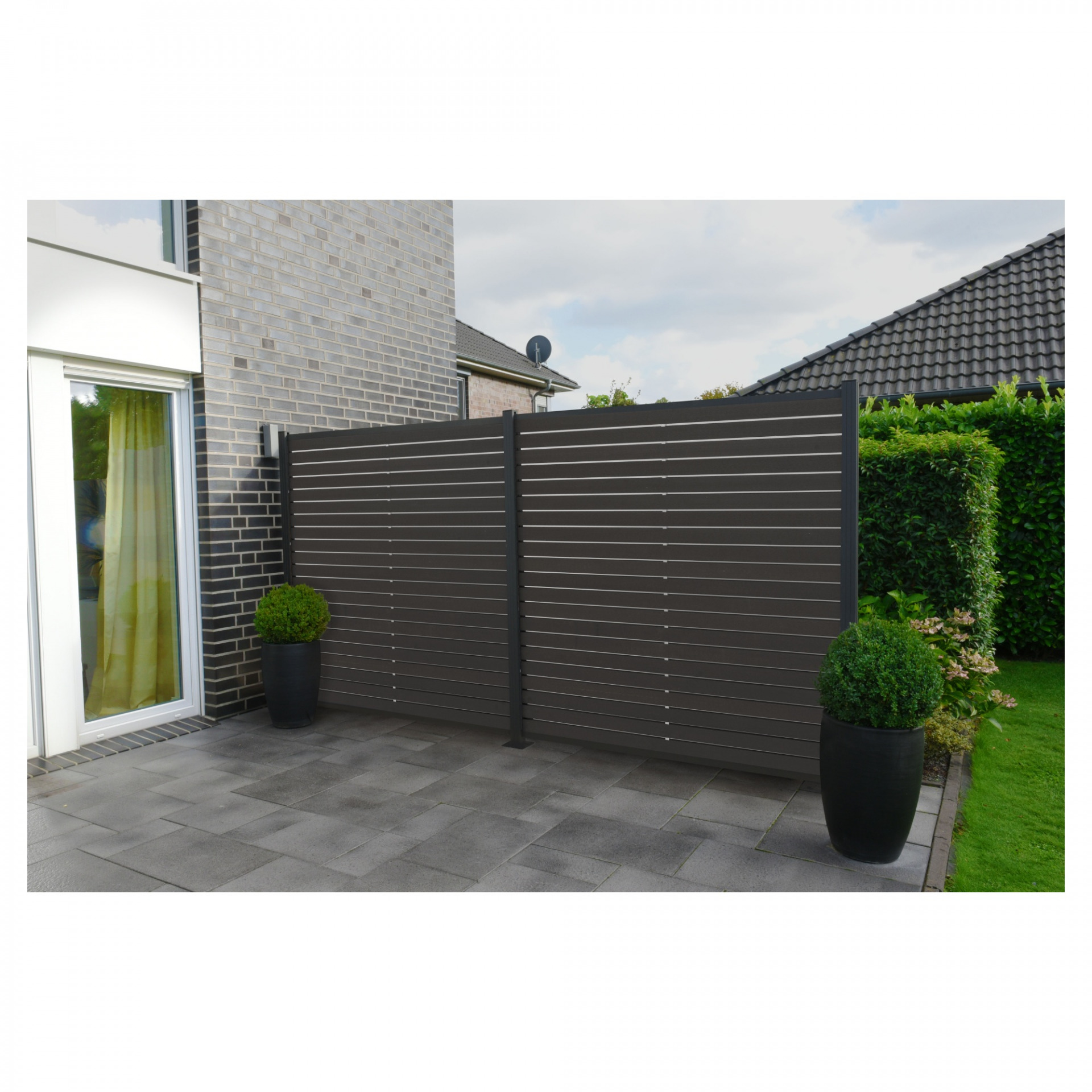 HANÖ-Serie Montageset ANTHRAZIT, 20 x 75 x 1793 mm, mit Start- & Abschluss, Befestigung und Abstandhaltern