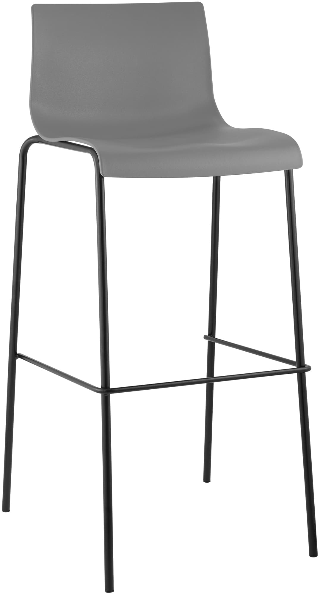 Barhocker Hoover 4-Fuß Gestell schwarz, grau