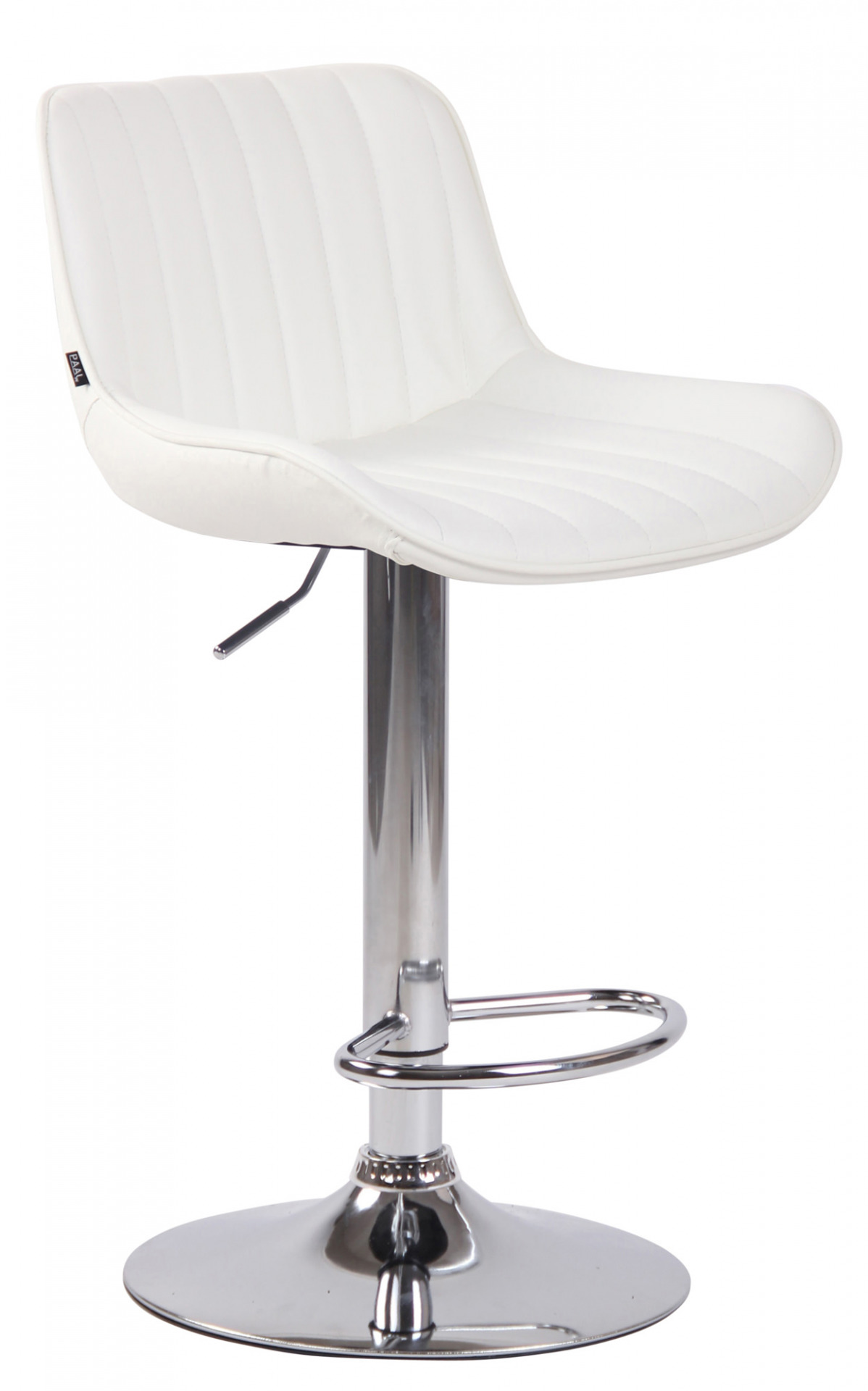 Barhocker Lentini Kunstleder chrom, weiß