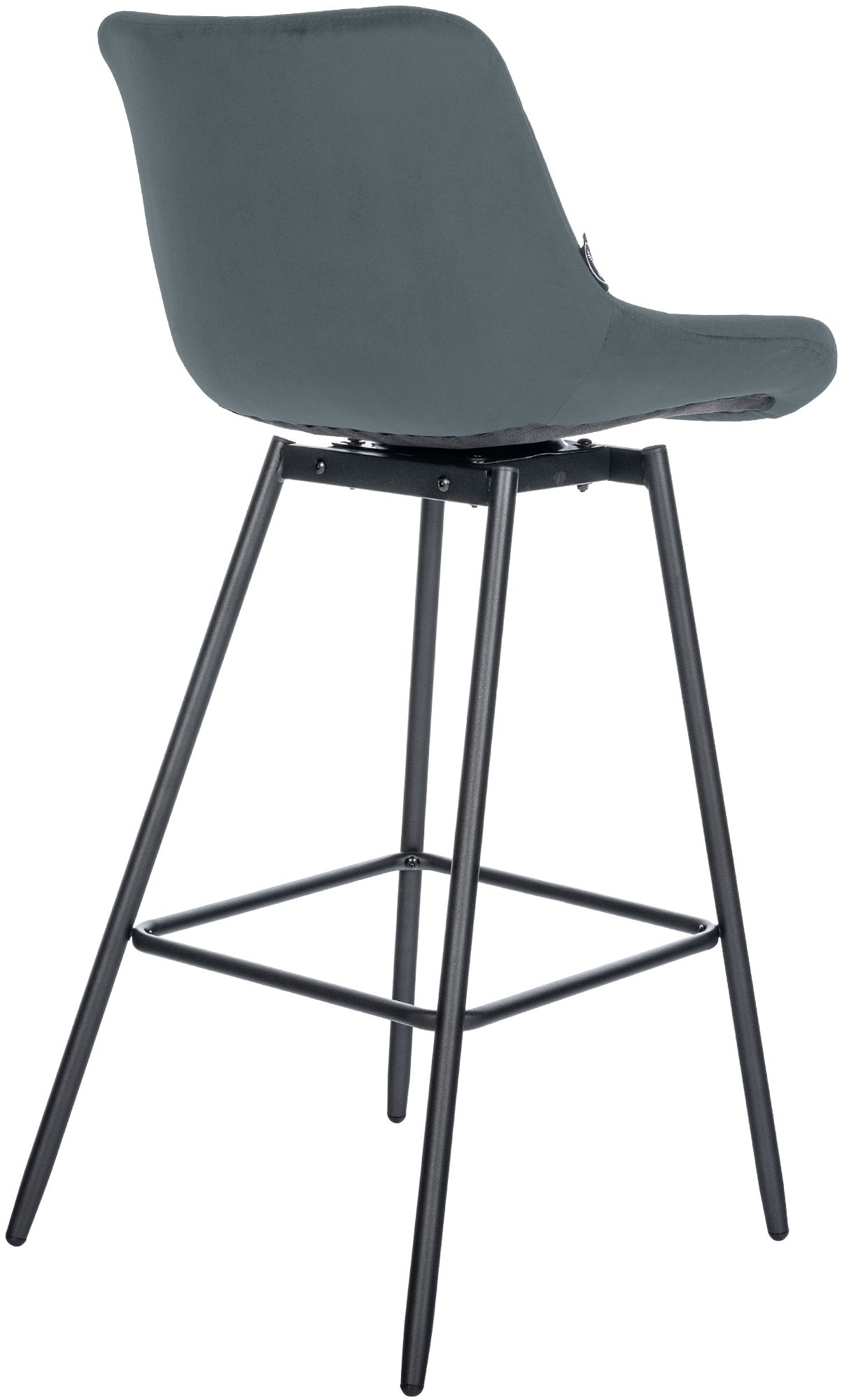 4er Set Barhocker Weston Schwenkbar Samt, dunkelgrau