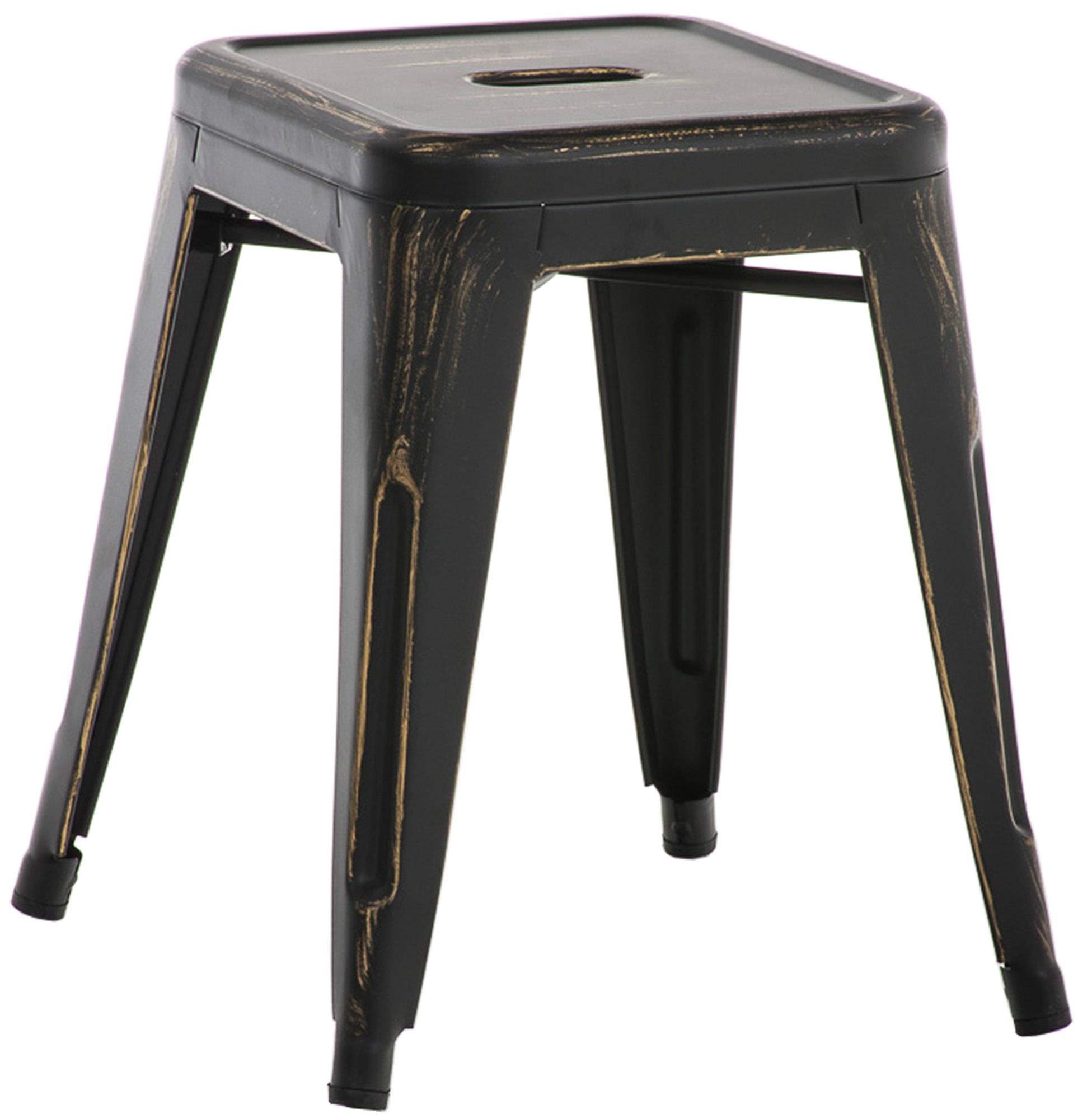 Hocker Armin antik, schwarz-gold