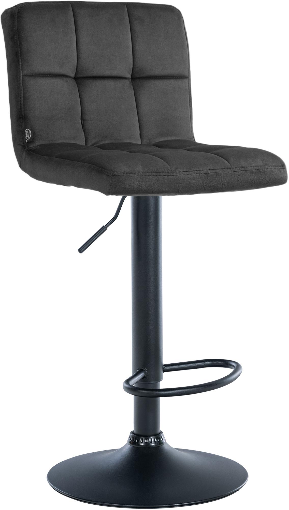 Barhocker Peru Samt schwarz, dunkelgrau