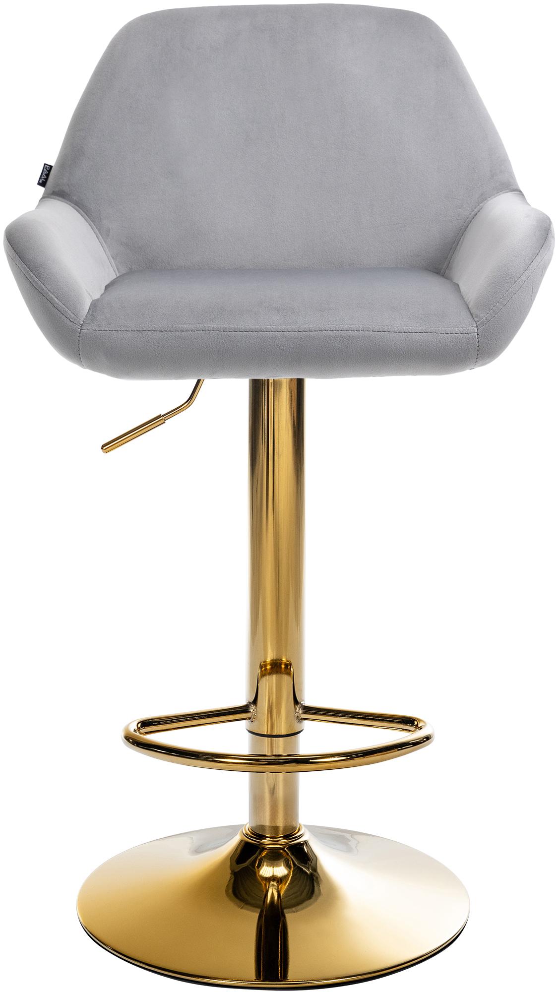 2er Set Barhocker Braga Gold Samt, grau