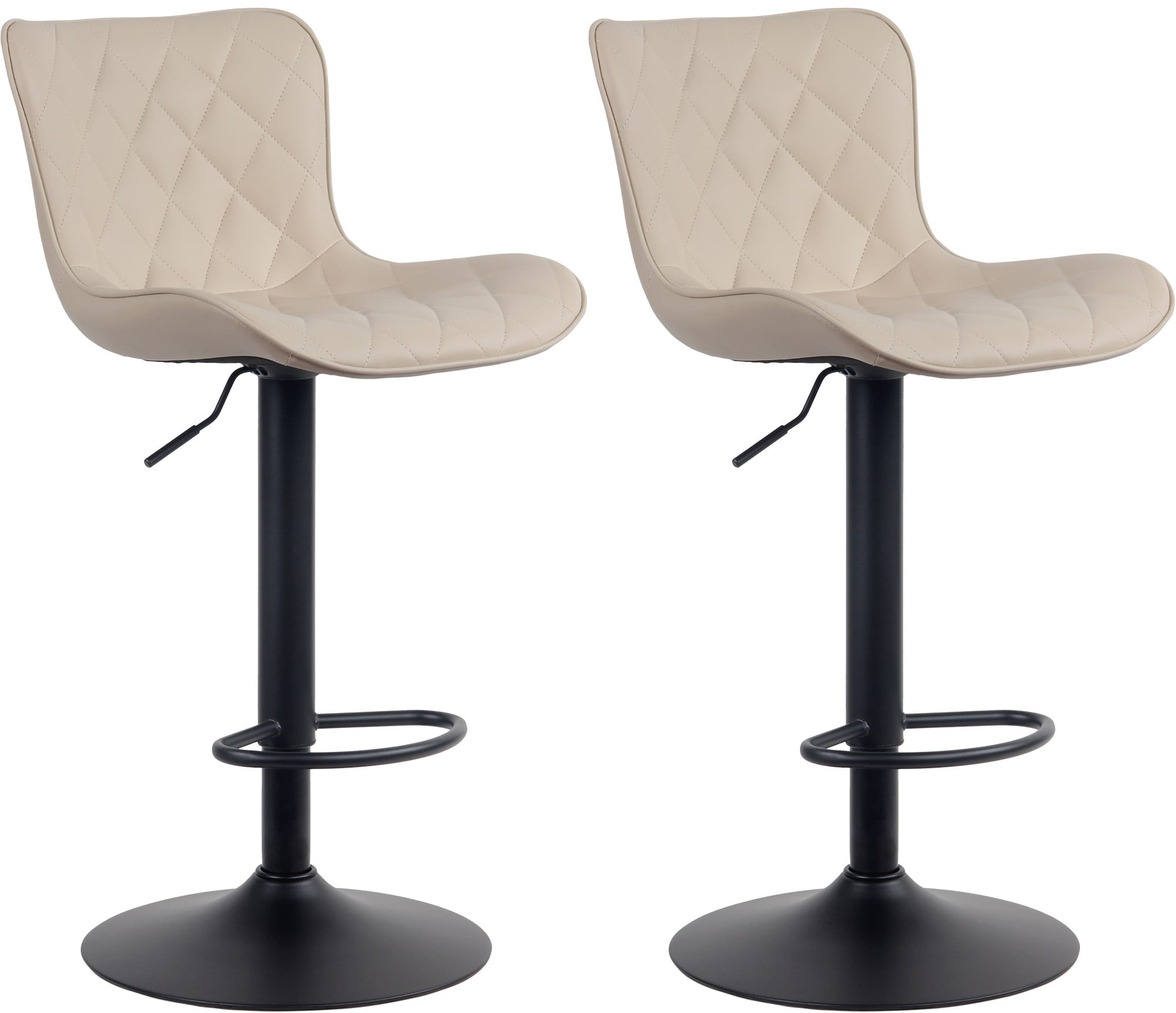 2er Set Barhocker Emma Kunstleder, creme