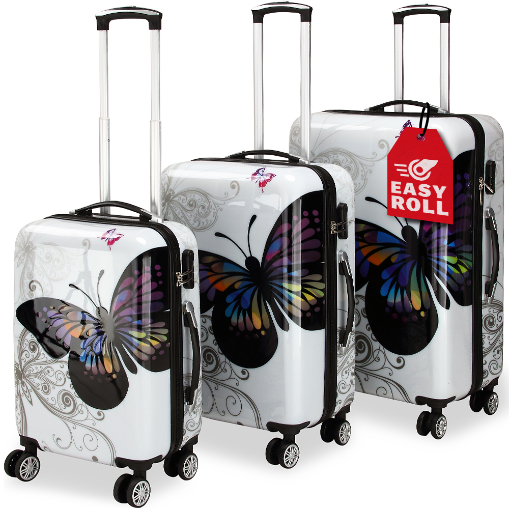 Hartschalenkoffer-Set Butterfly 3-tlg Polycarbonat