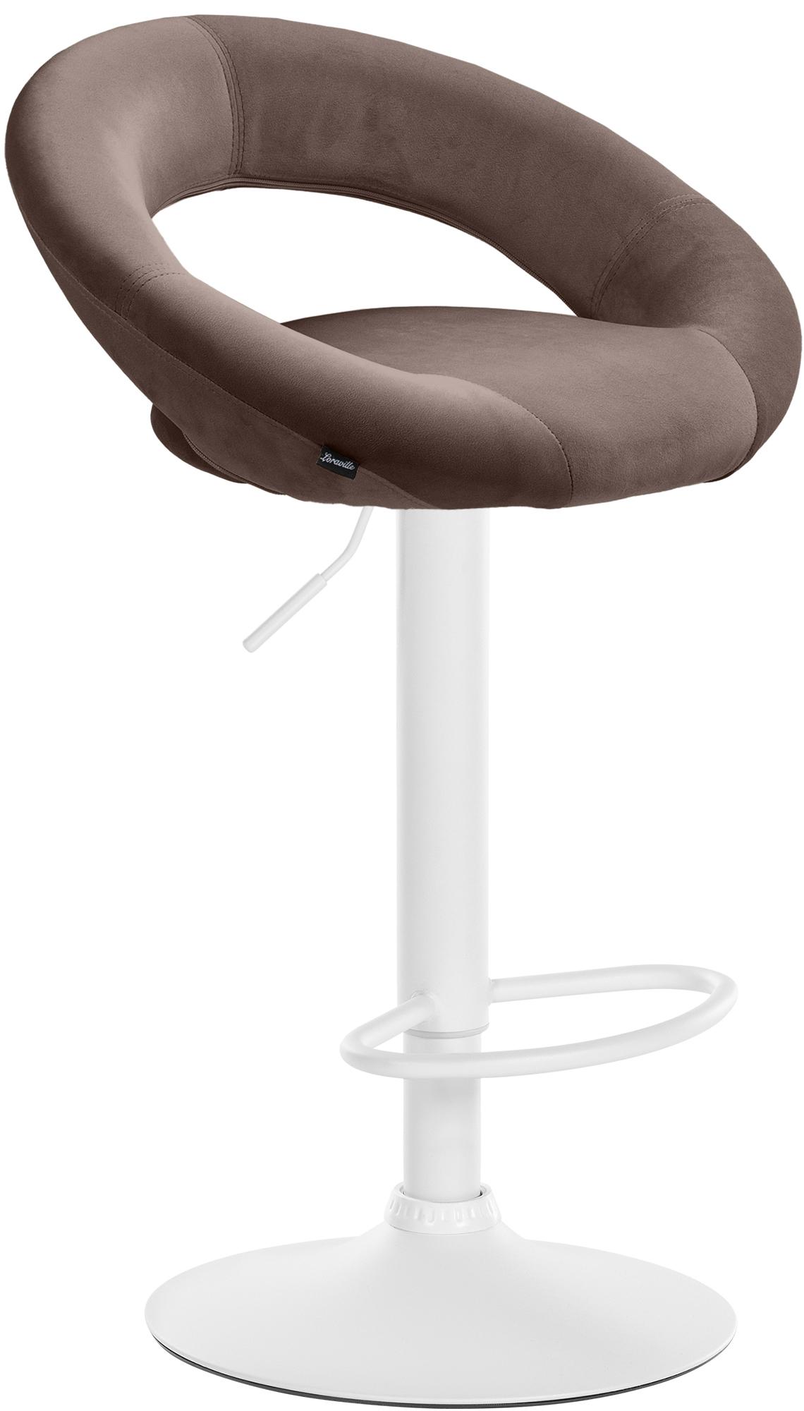 Barhocker Olinda Samt weiß, braun