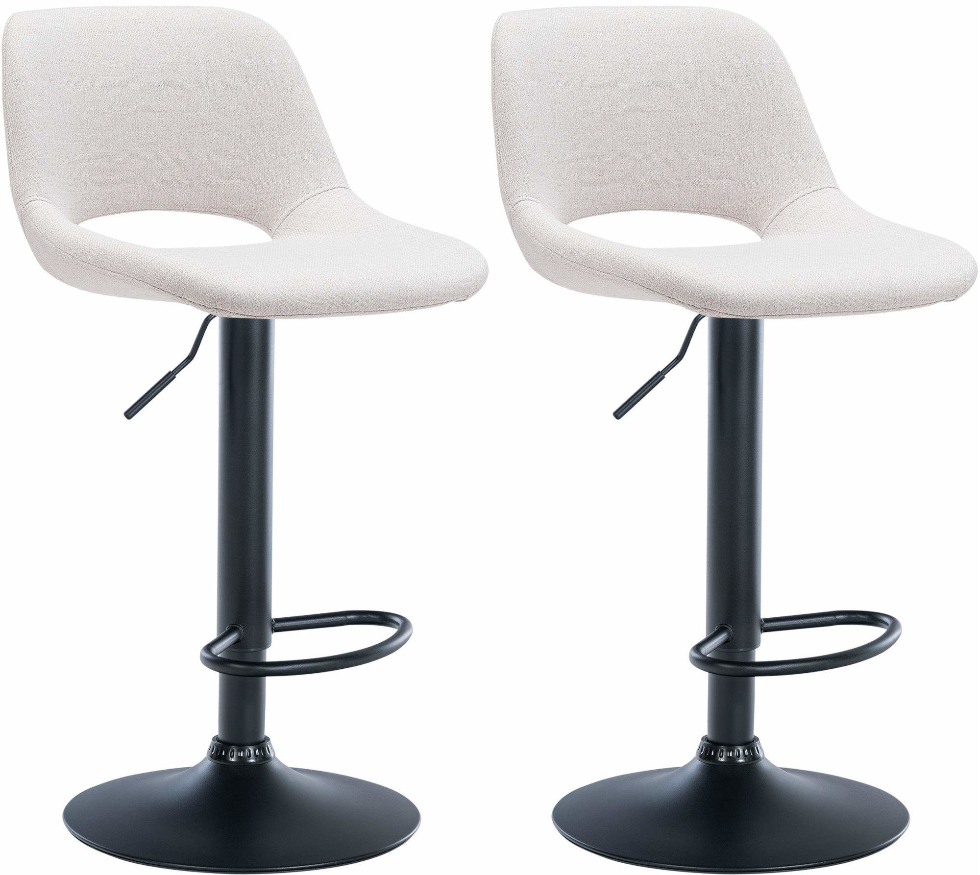 2er Set Barhocker Camden Stoff schwarz, creme