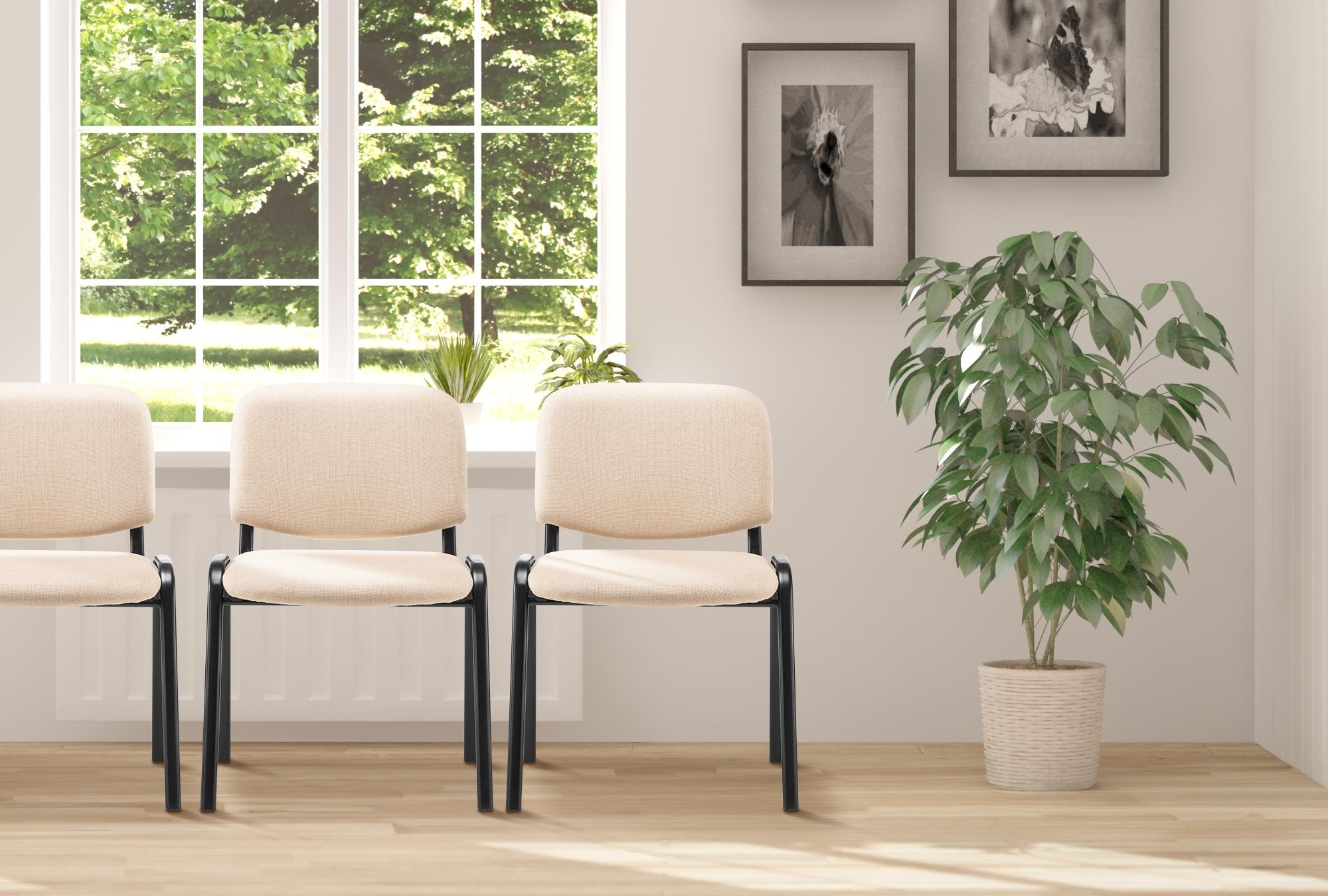 Besucherstuhl Ken Stoff, creme