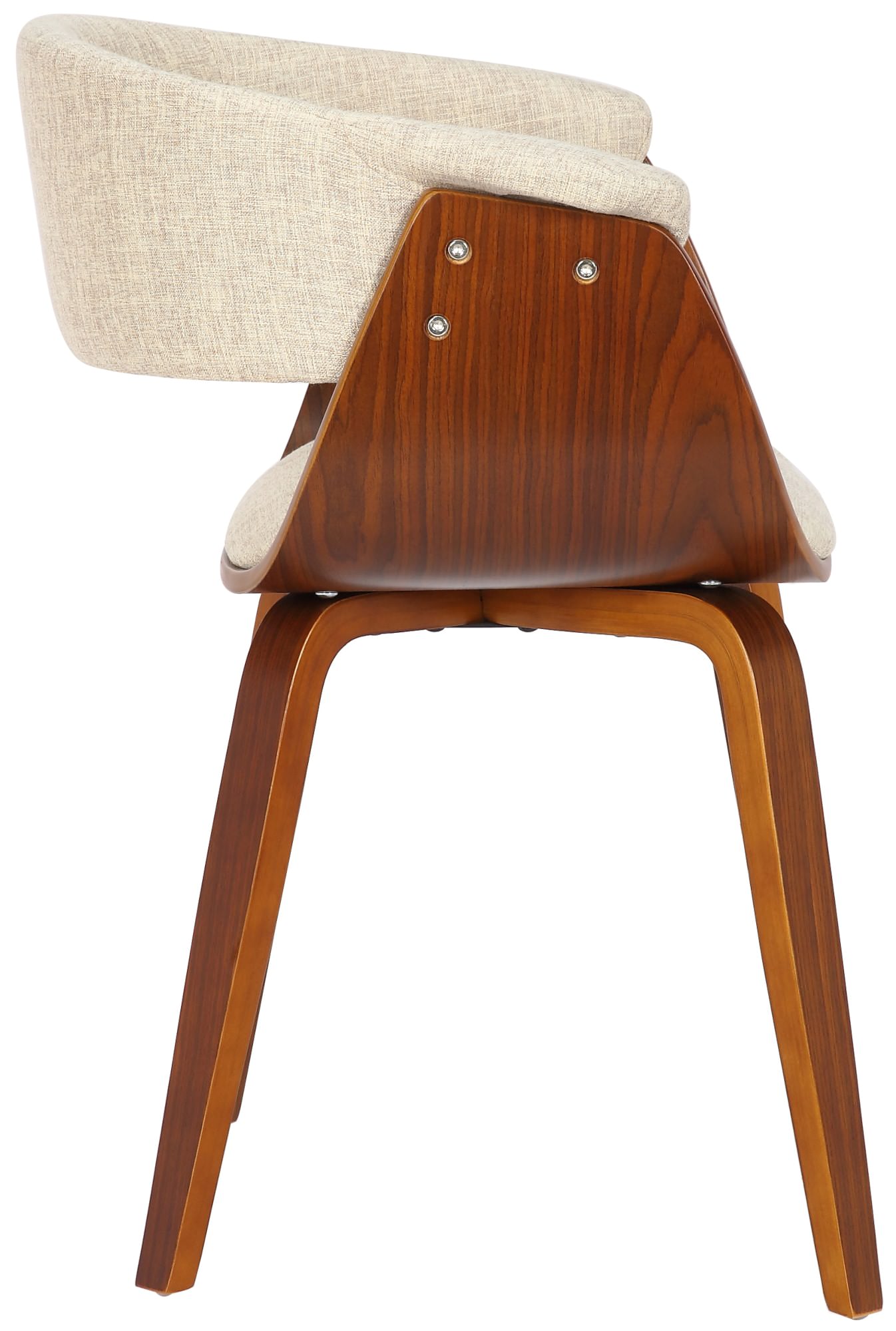 2er Set Stühle Bruce Stoff, walnuss/creme