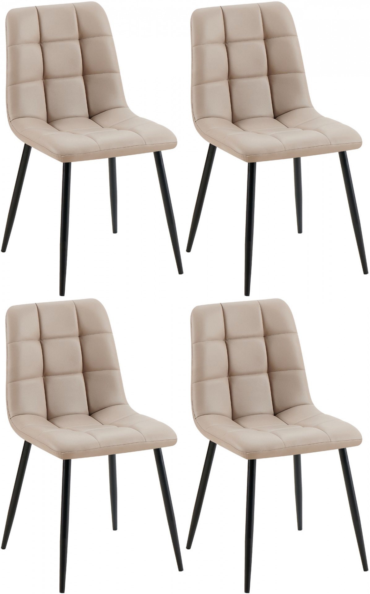 4er Set Esszimmerstuhl Antibes Kunstleder, taupe