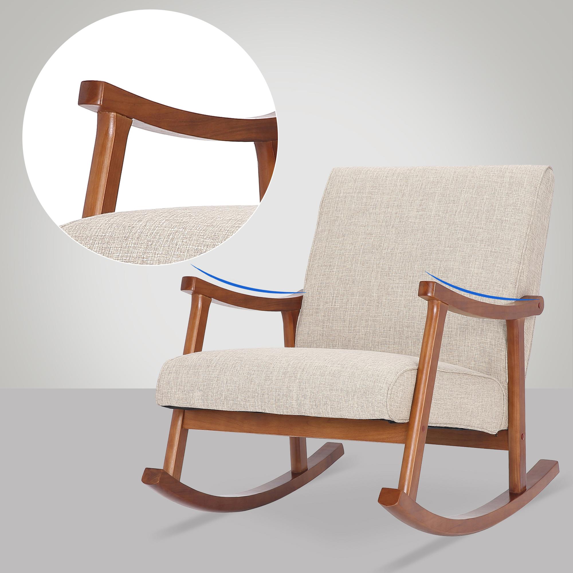 Schaukelstuhl Morelia Stoff walnuss, creme