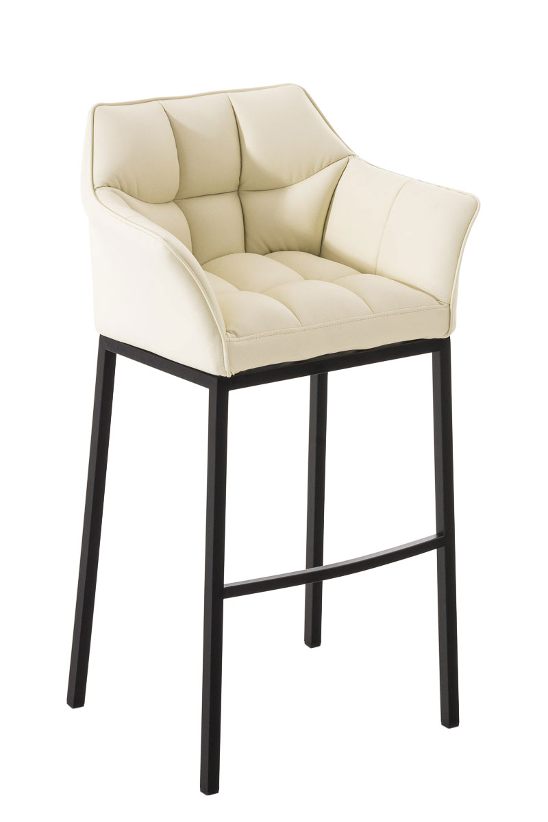 Barhocker Damaso B mit 4-Fuß Gestell, creme