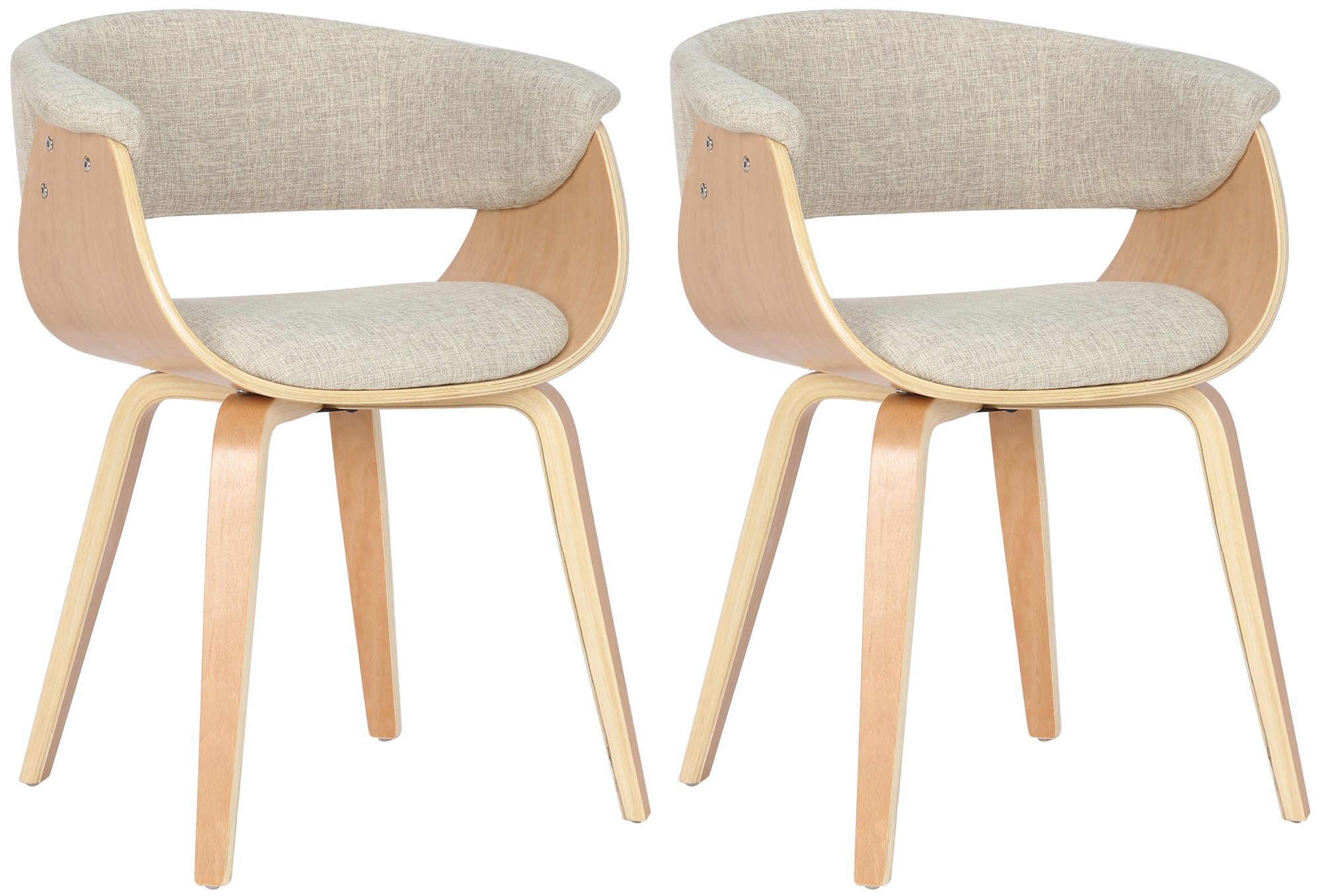 2er Set Stühle Bruce Stoff, natura/creme