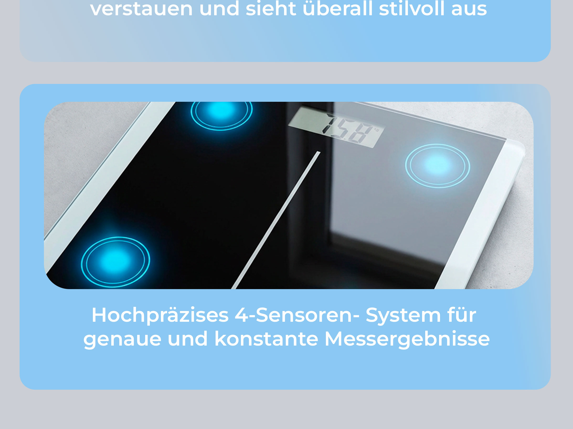 Digitale Personenwaage mit DMS-Sensorsystem - LCD Display