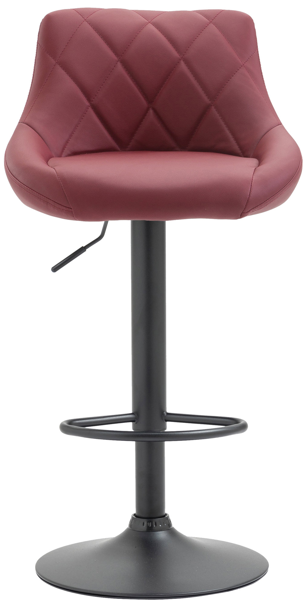 Barhocker Lazio Kunstleder schwarz, bordeauxrot