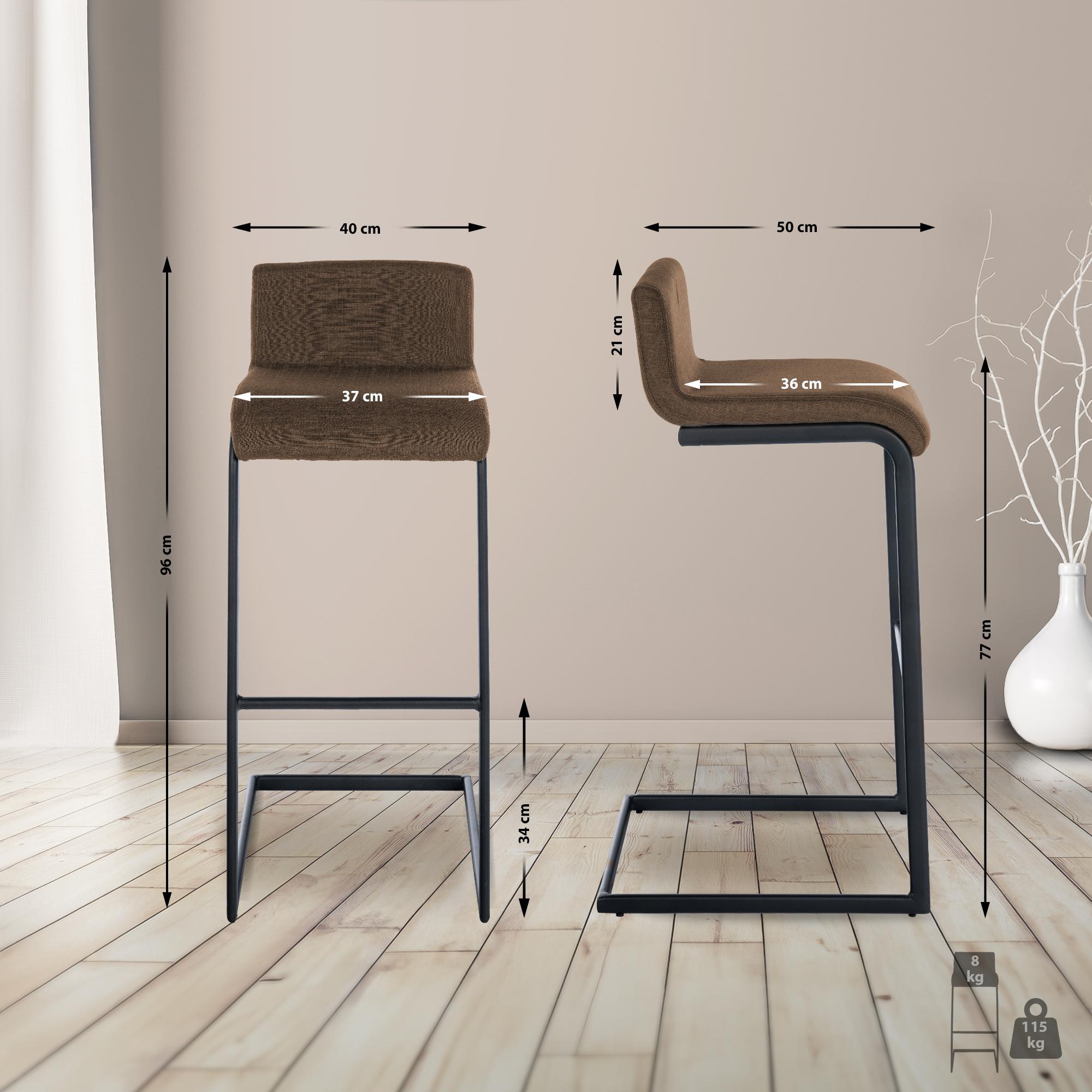 Barhocker Newport Stoff B, braun