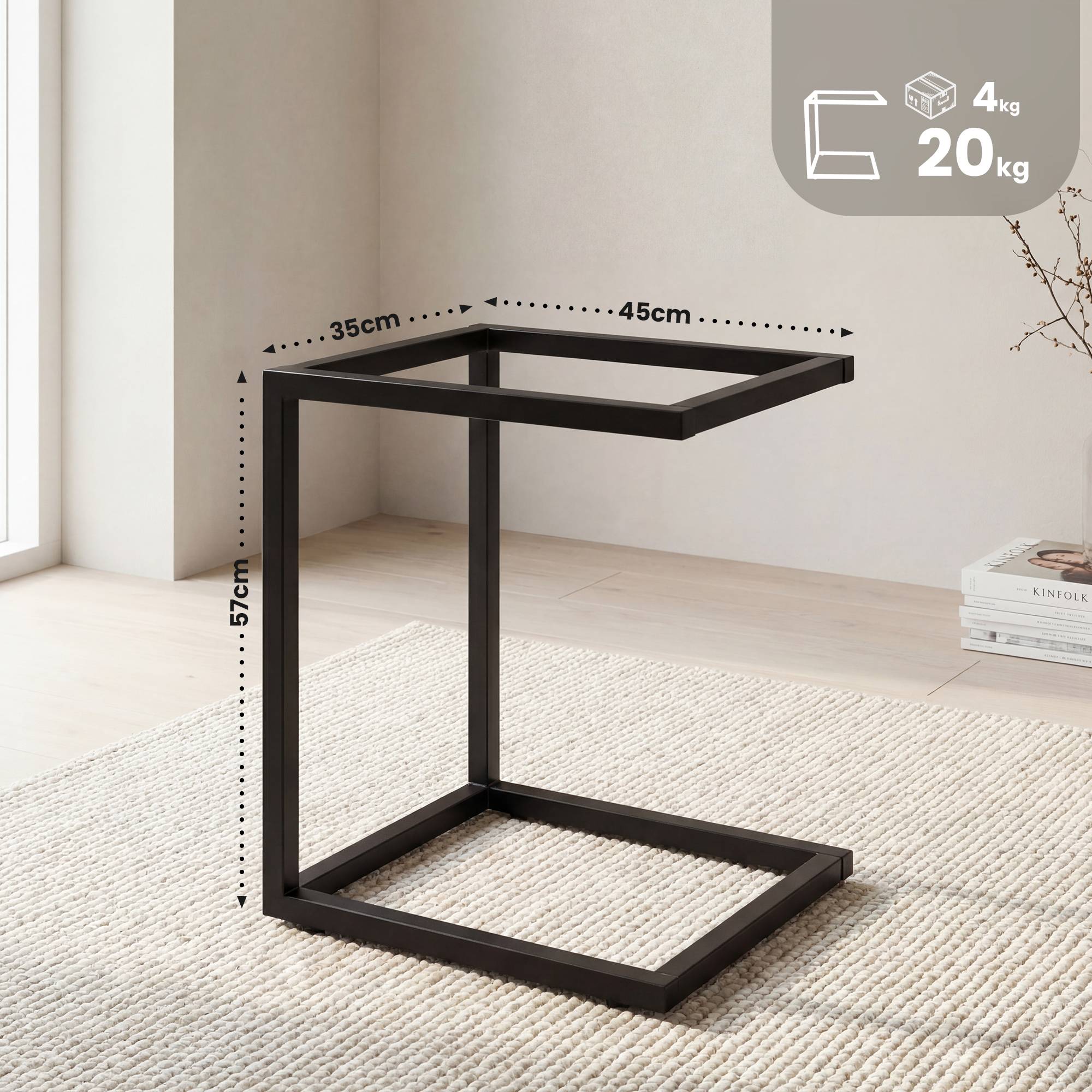 Tischgestell Metall 35x45x57,50 cm, schwarz