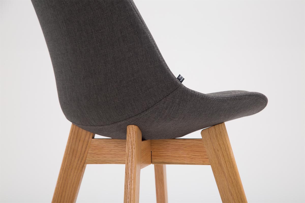 Barhocker Metz Stoff Natura, dunkelgrau