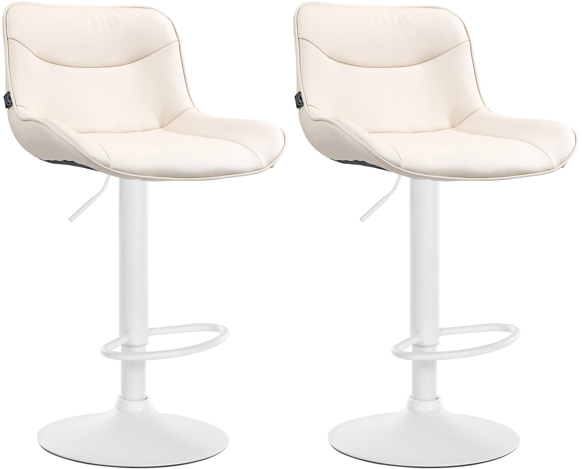 2er Set Barhocker Vonore Kunstleder weiß, creme