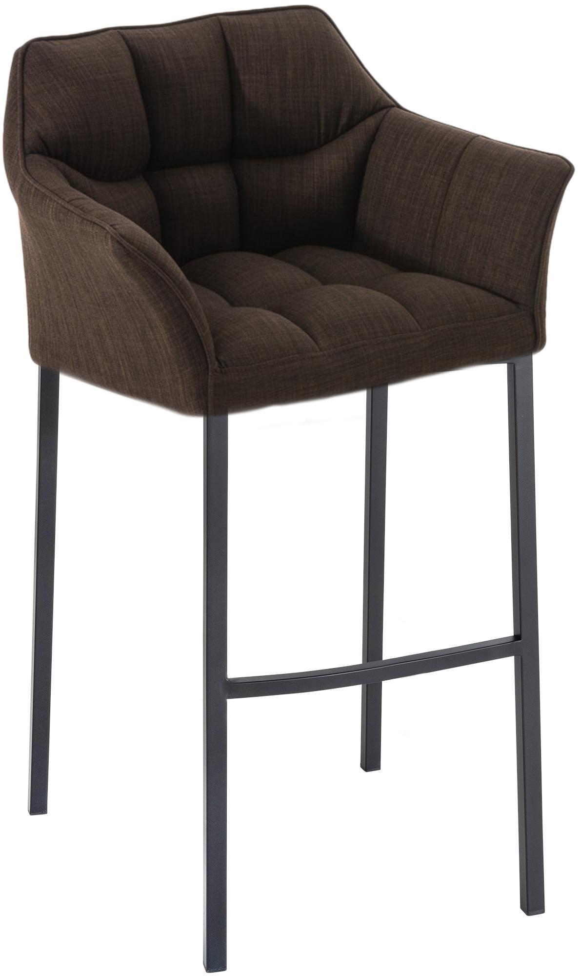 Barhocker Damaso B Stoff mit 4-Fuß Gestell, braun
