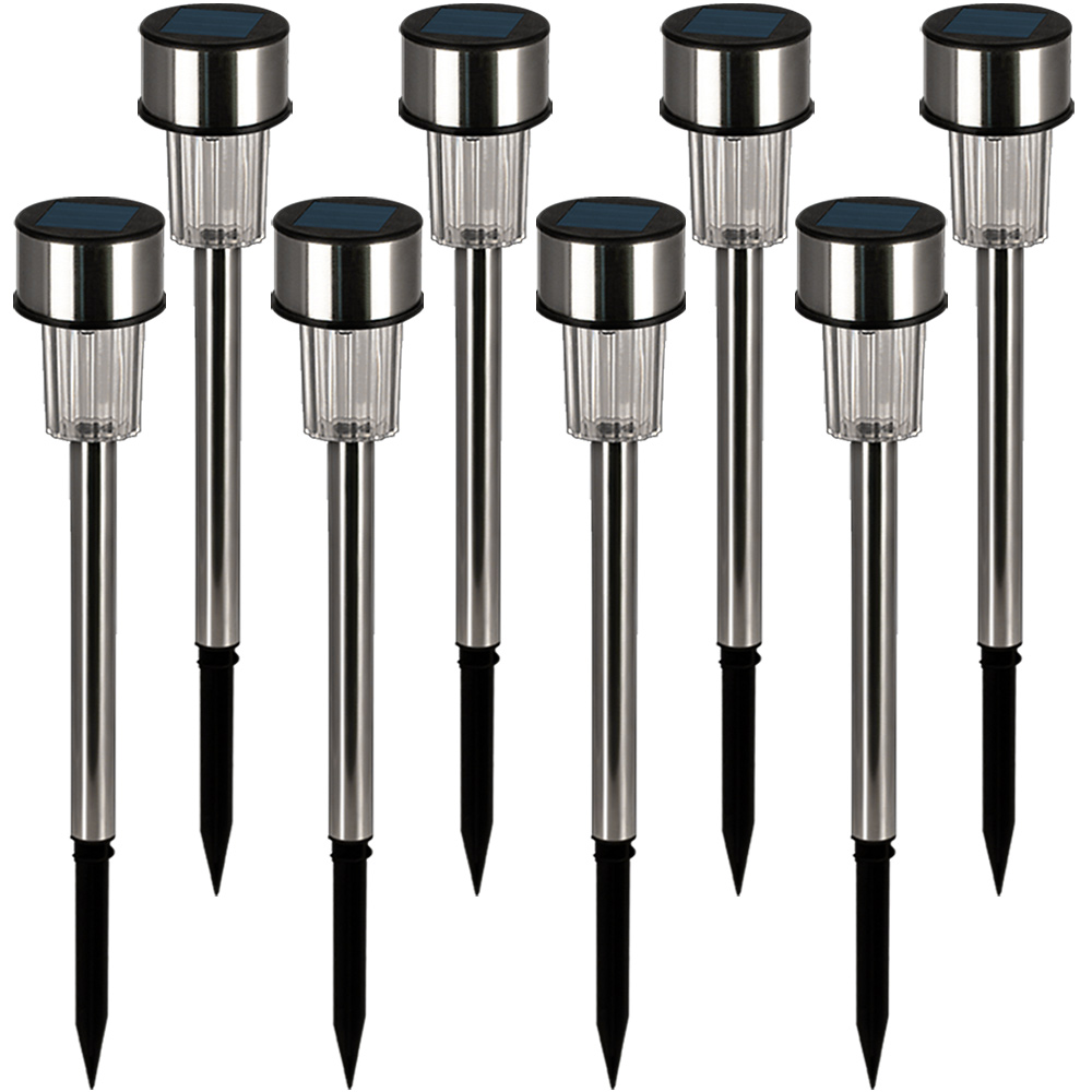 LED Solarleuchte 8er-Set Edelstahl 36,5cm