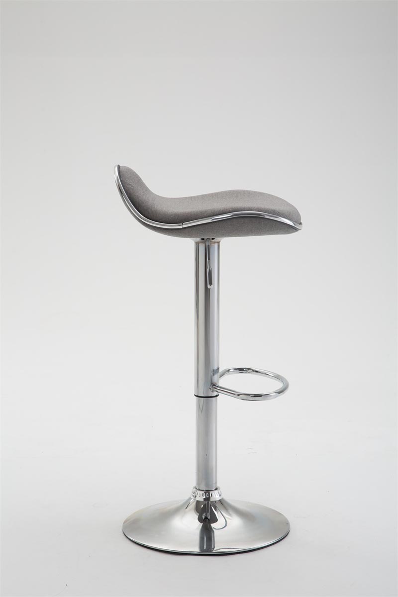 Barhocker Shanghai Stoff chrom, hellgrau