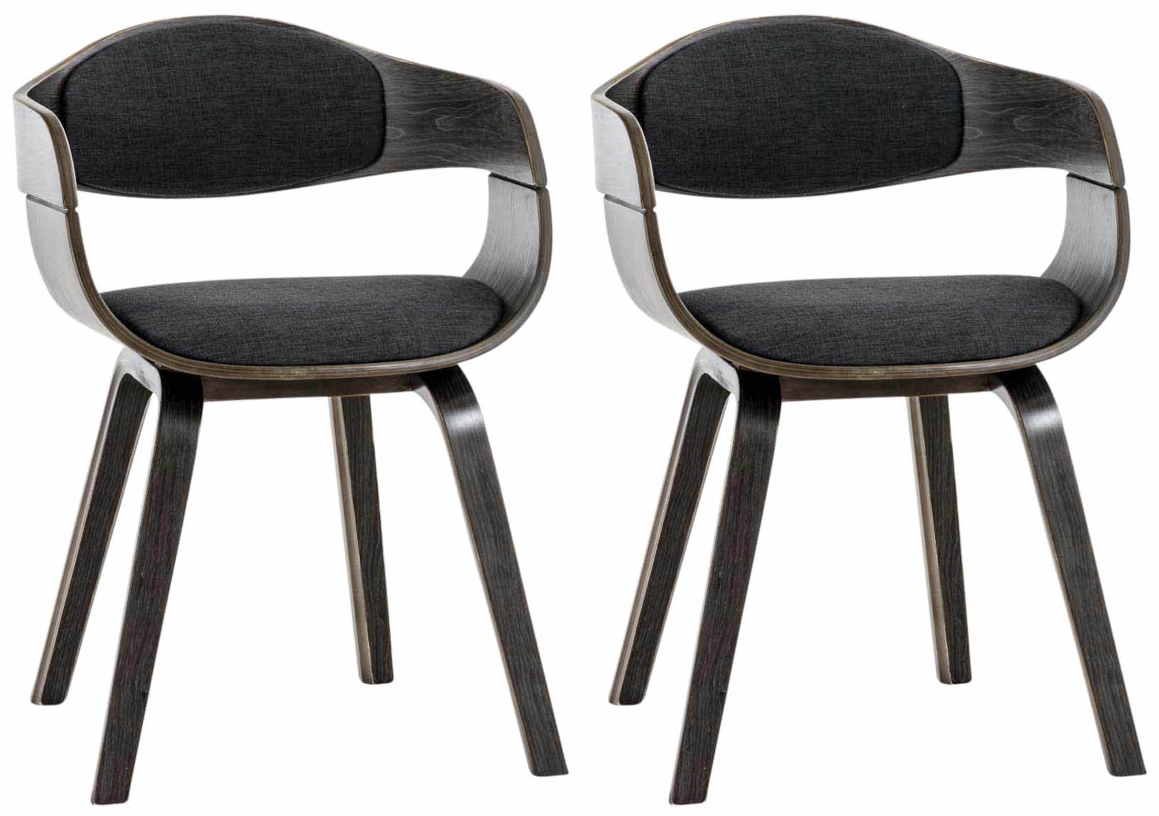 2er Set Stühle Kingston Stoff, grau/dunkelgrau