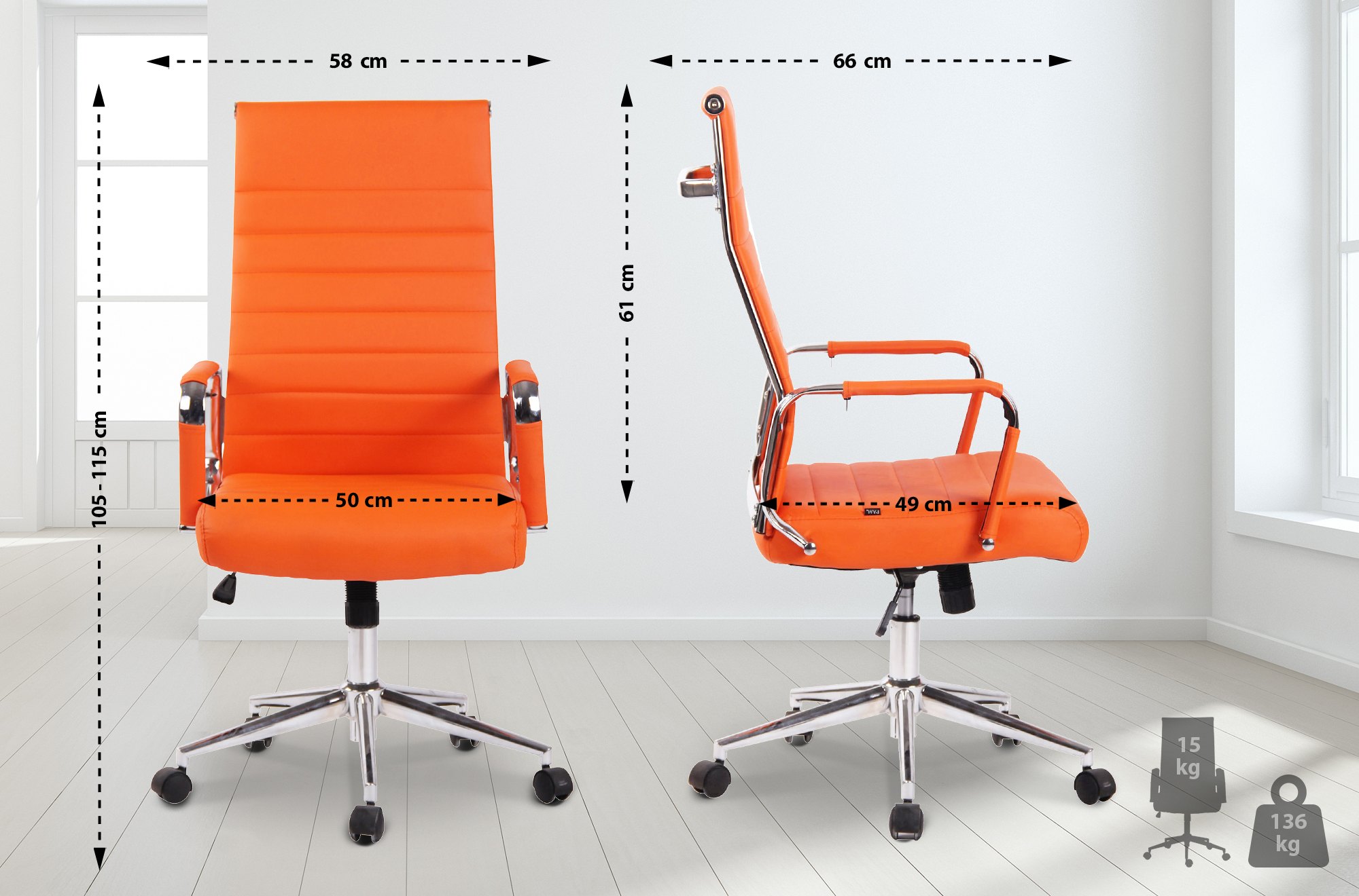 Bürostuhl Kolumbus, orange