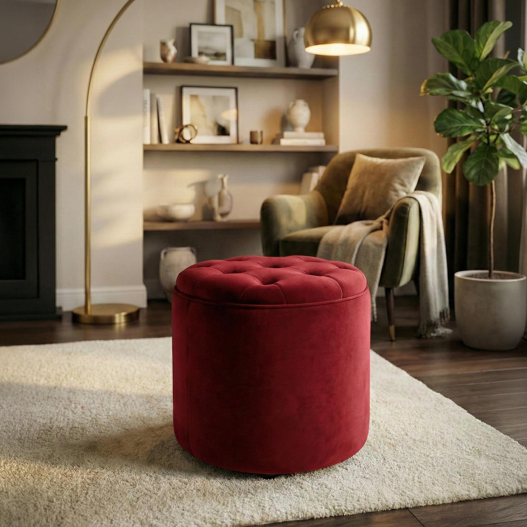 Sitzhocker Pantin Samt, rot