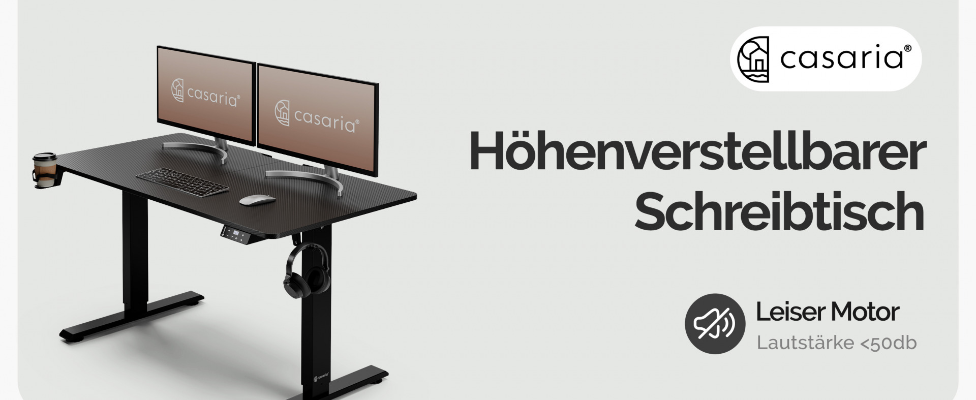 Höhenverstellbarer Schreibtisch Schwarz 110x60x73-118cm