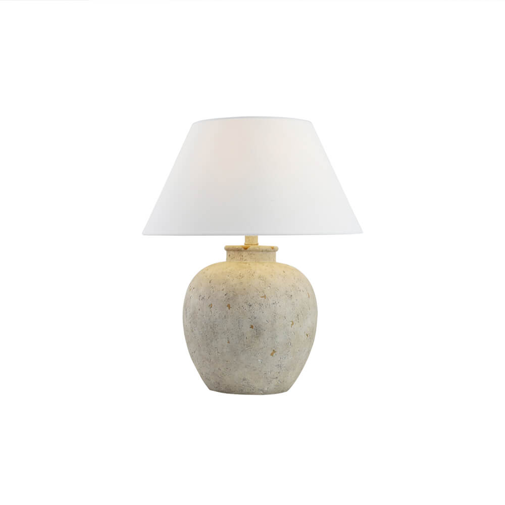 Kleine Tischlampe in Steinoptik LENE - Weiß