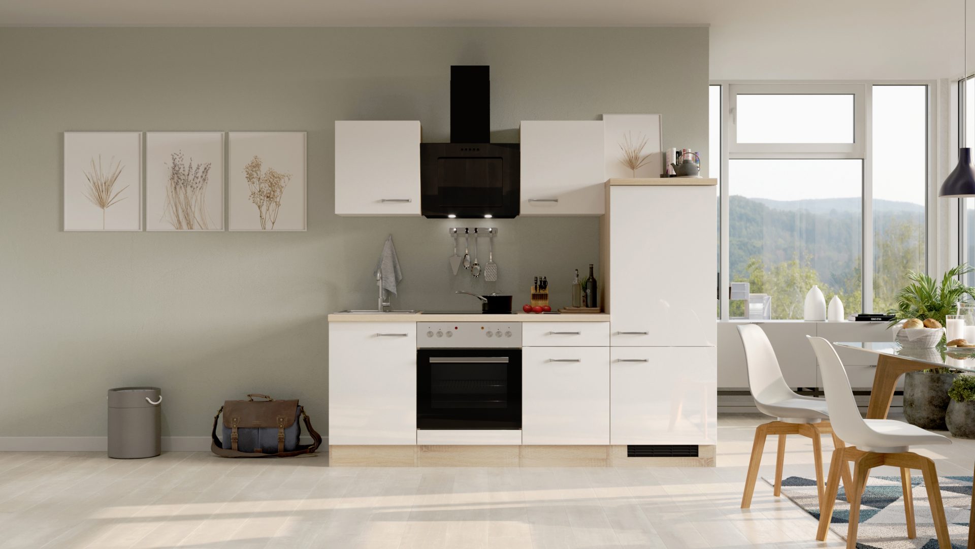 Küchenzeile Valero 220 cm mit E-Geräten