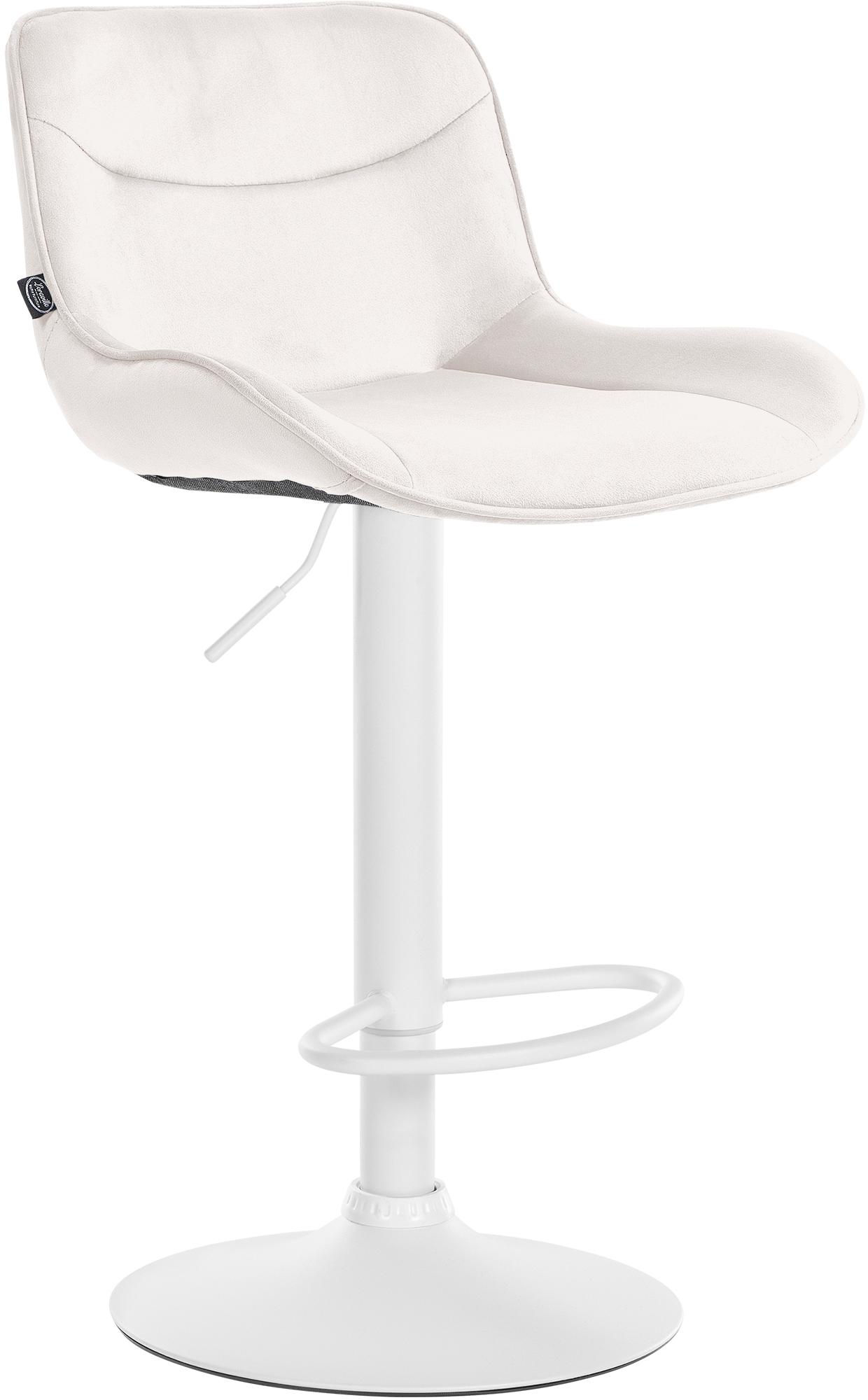 Barhocker Vonore Samt weiß, creme
