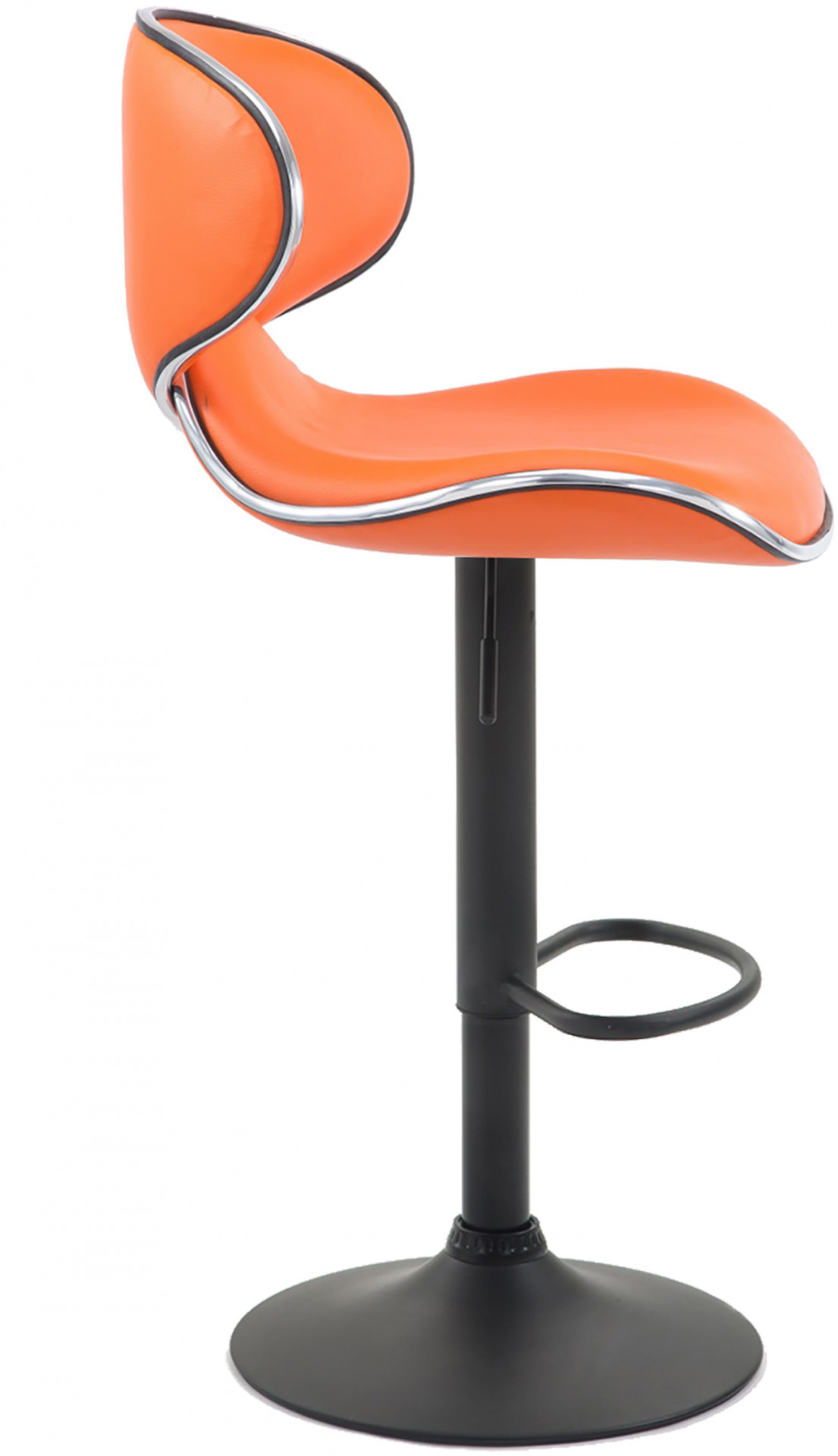 2er Set Barhocker Las Vegas V2 Kunstleder schwarz, orange