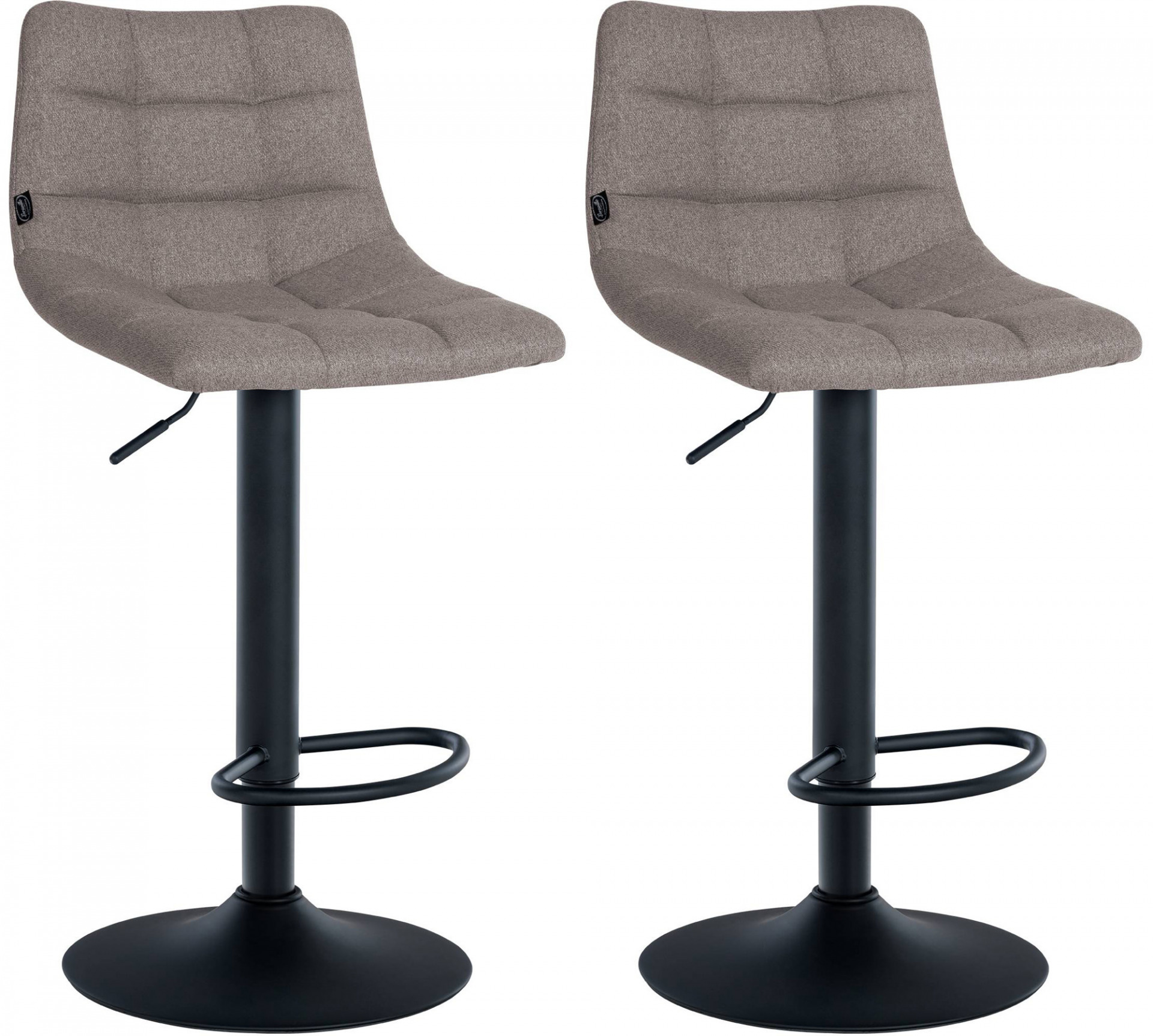 2er Set Barhocker Jerry Stoff schwarz, grau