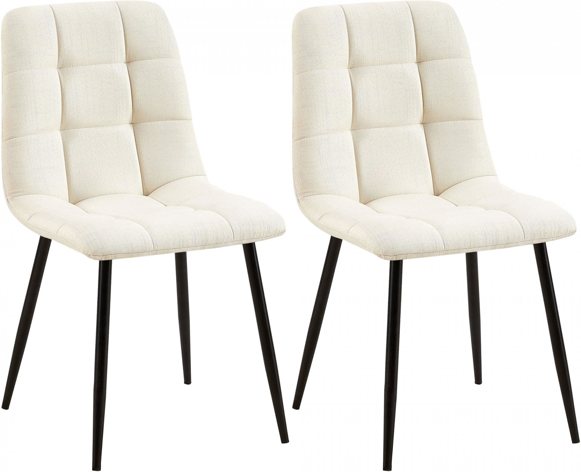 2er Set Esszimmerstuhl Tilde Stoff, creme