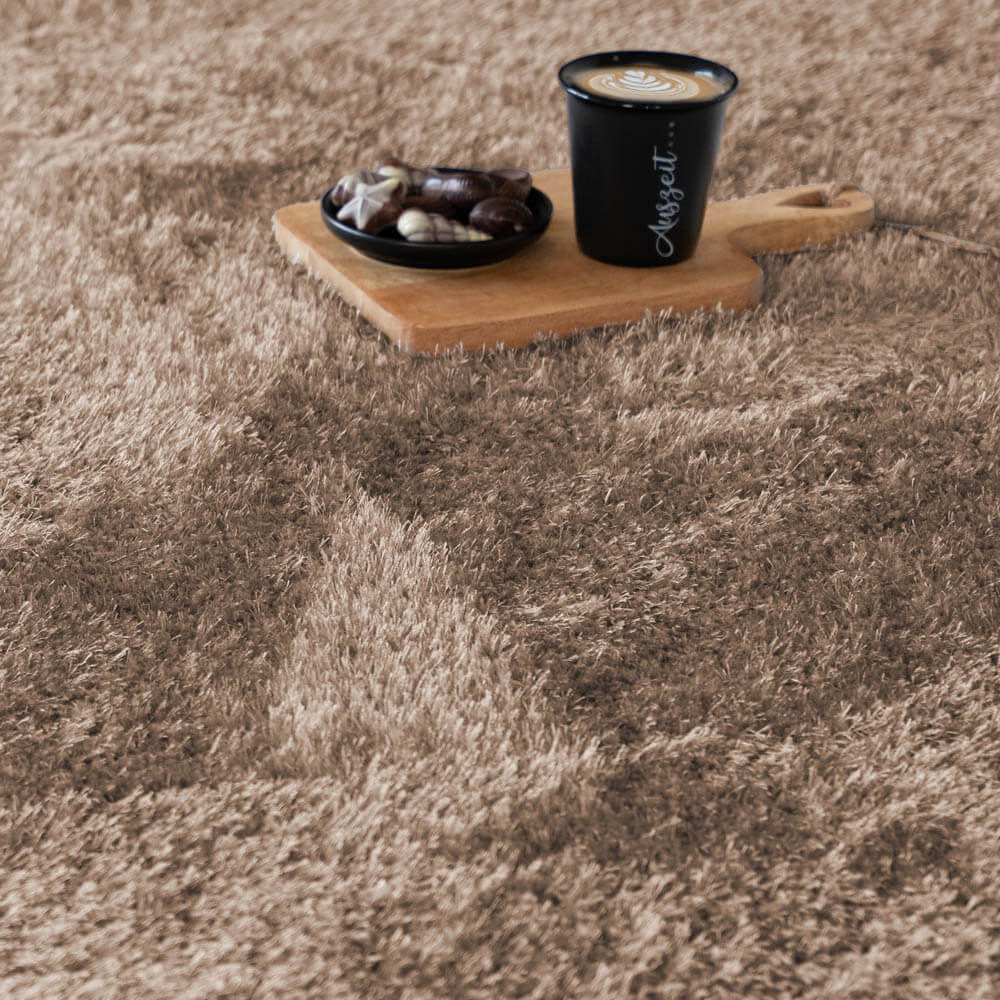 Hochflor Teppich SOFI - 150 x 80 cm Braun