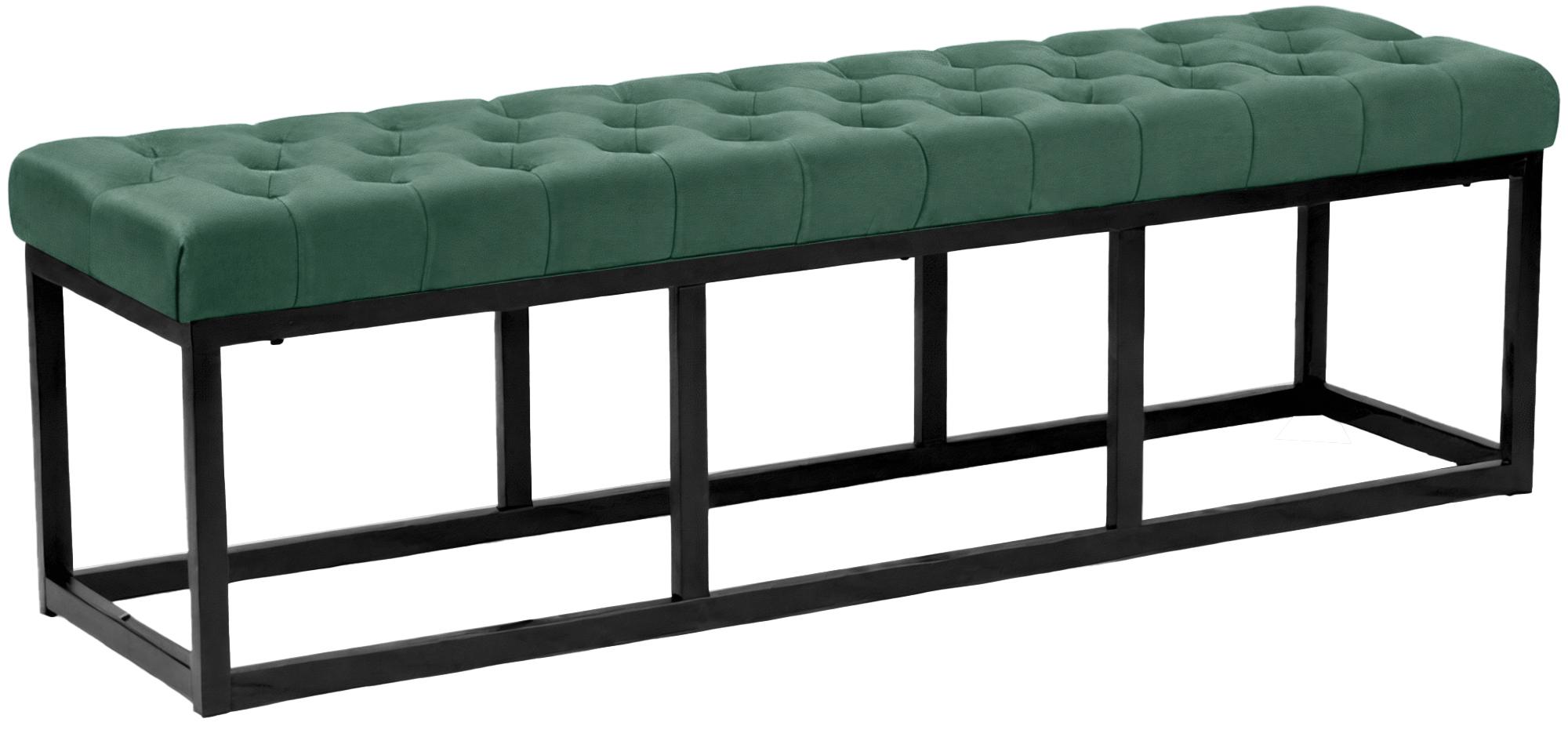 Sitzbank Polson Samt Schwarz 150 cm, grün