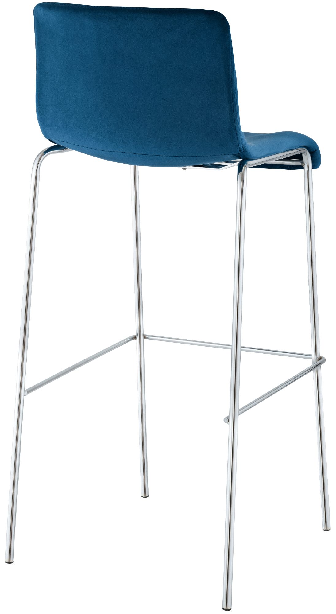 Barhocker Hoover Samt 4-Fuß Chrom, blau