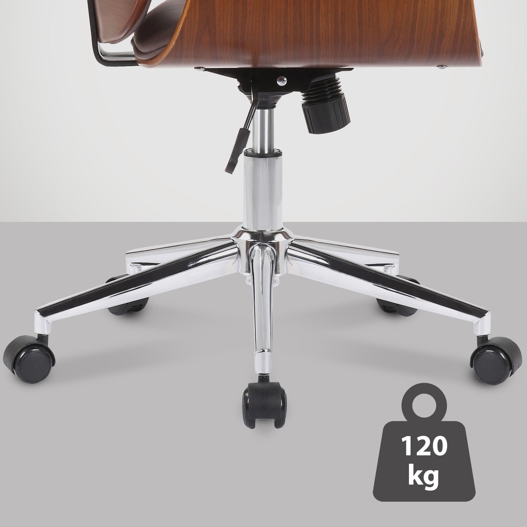 Bürostuhl Kemberg Kunstleder, walnuss/braun