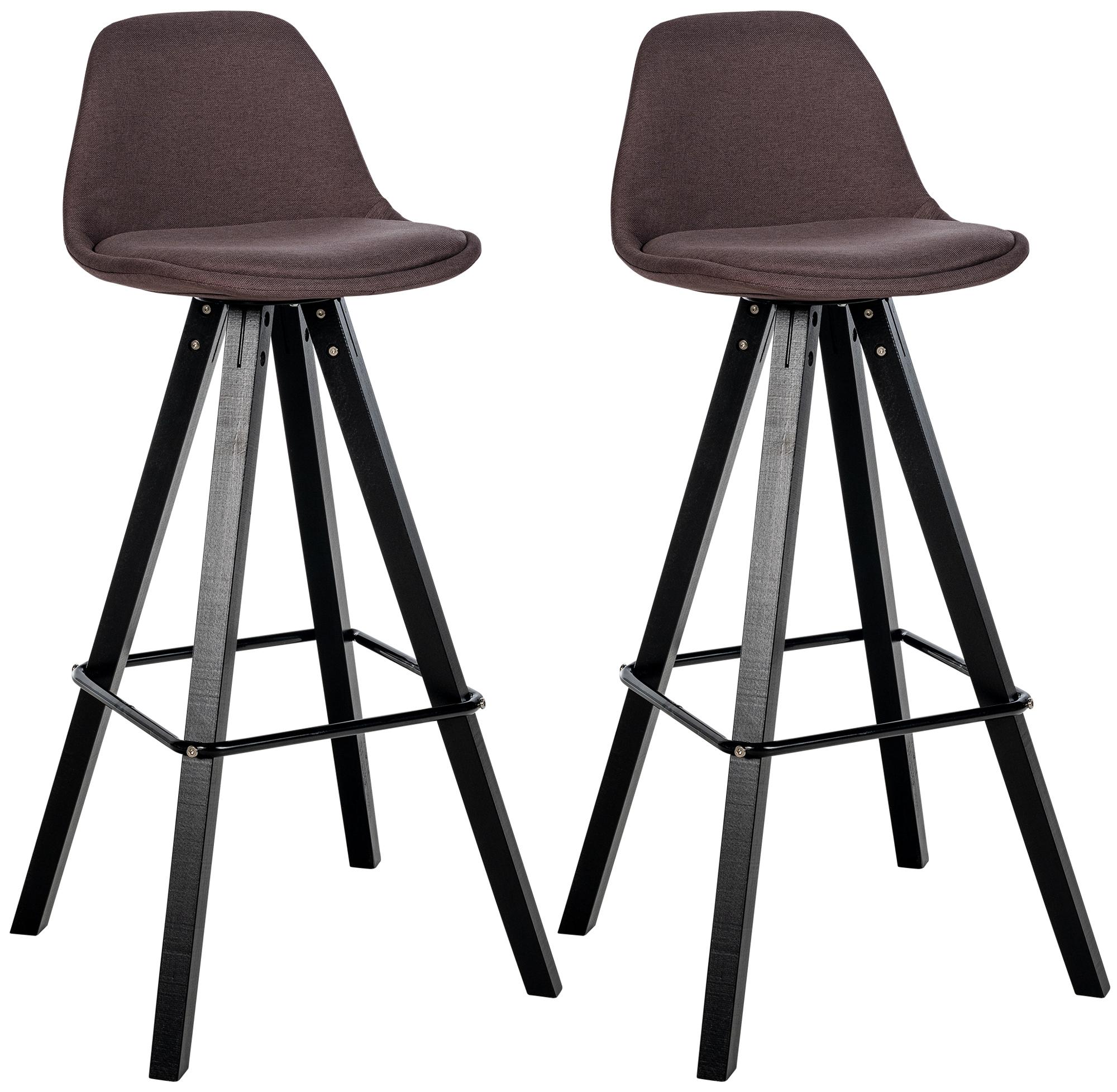 2er Set Barhocker Corbin Stoff Square, braun