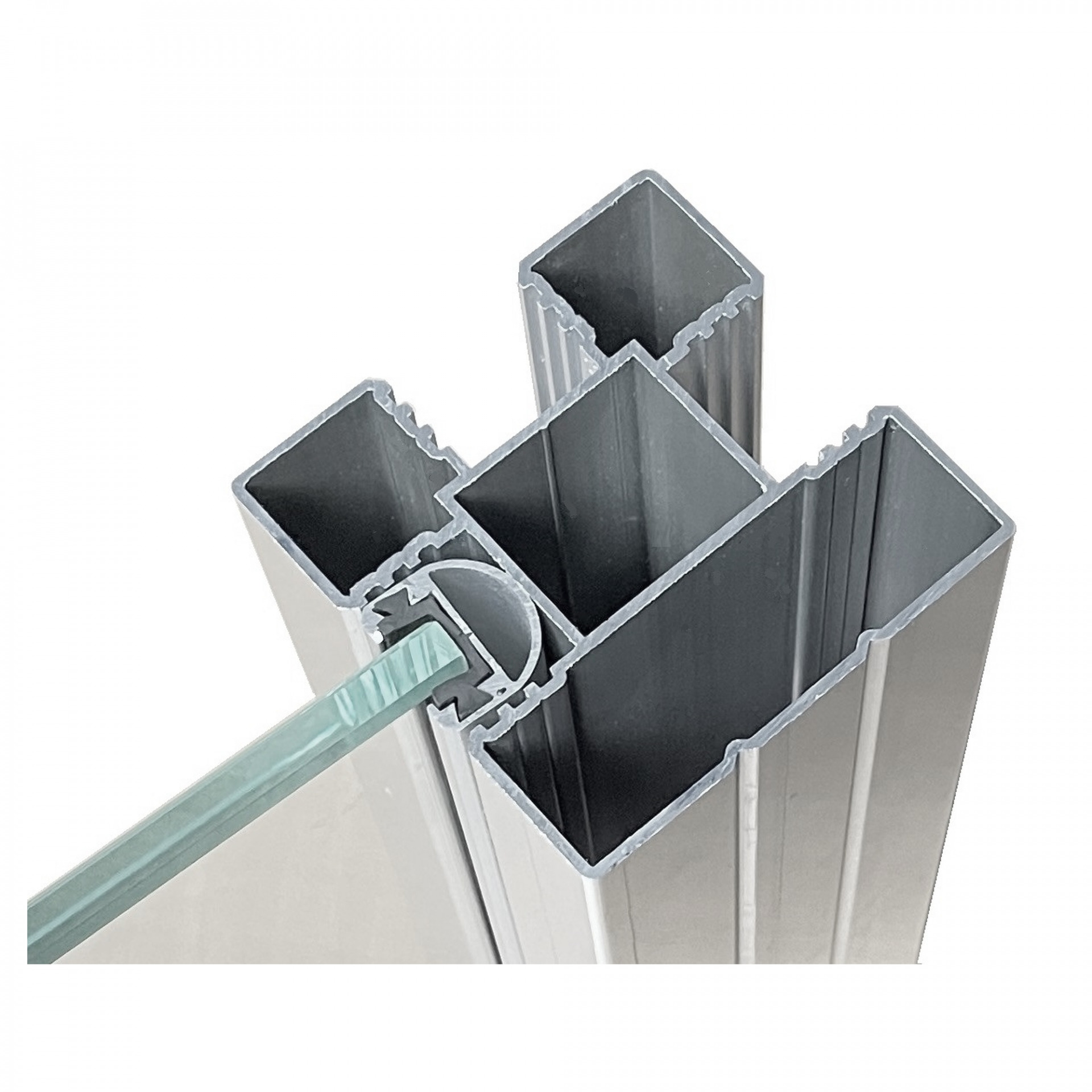 RUDE-Systemglas Universalleisten, für Steckzaunsysteme SILBER, SET á 2 Leisten, 175 cm, inkl. Dichtung