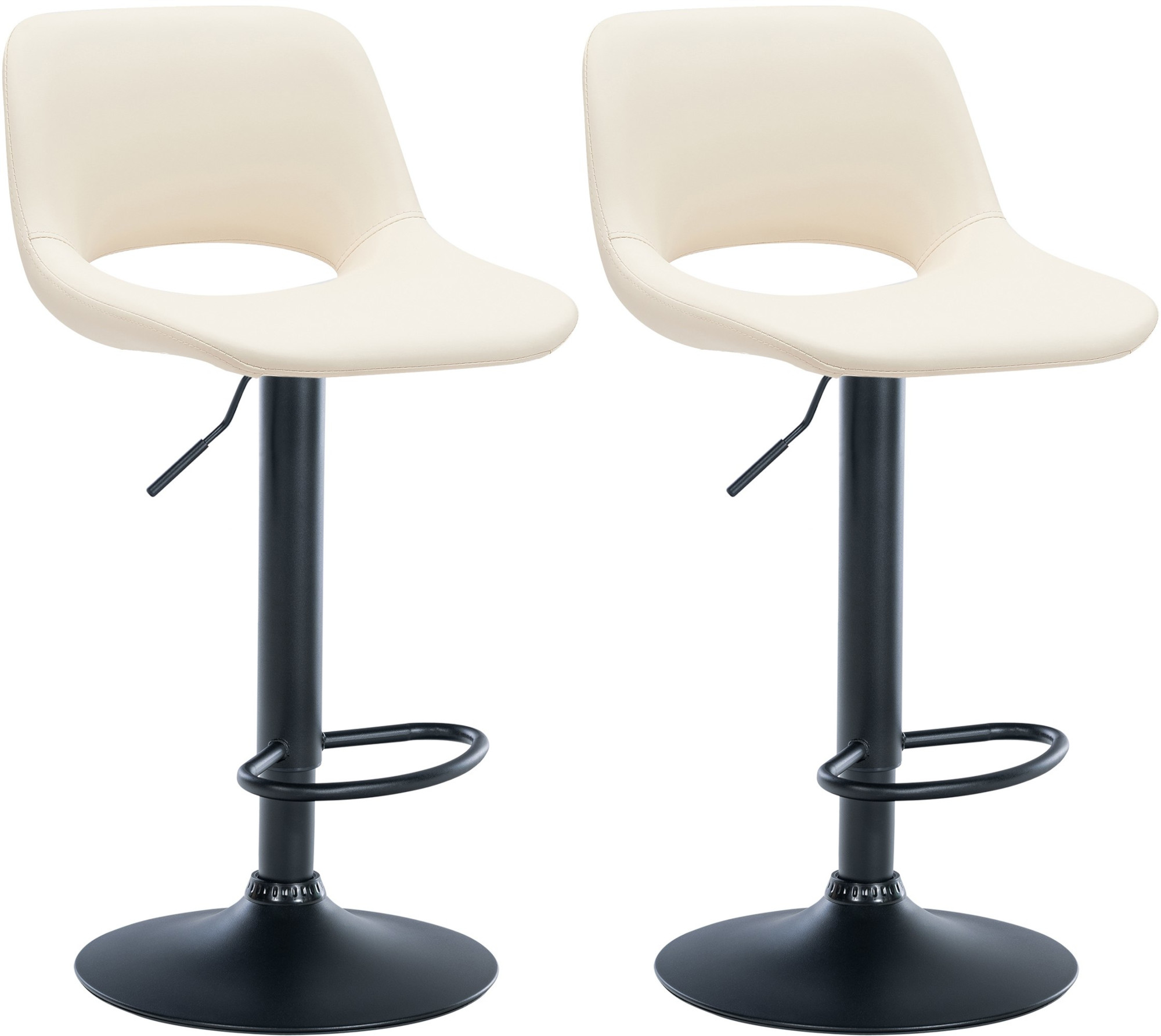 2er Set Barhocker Camden Kunstleder schwarz, creme